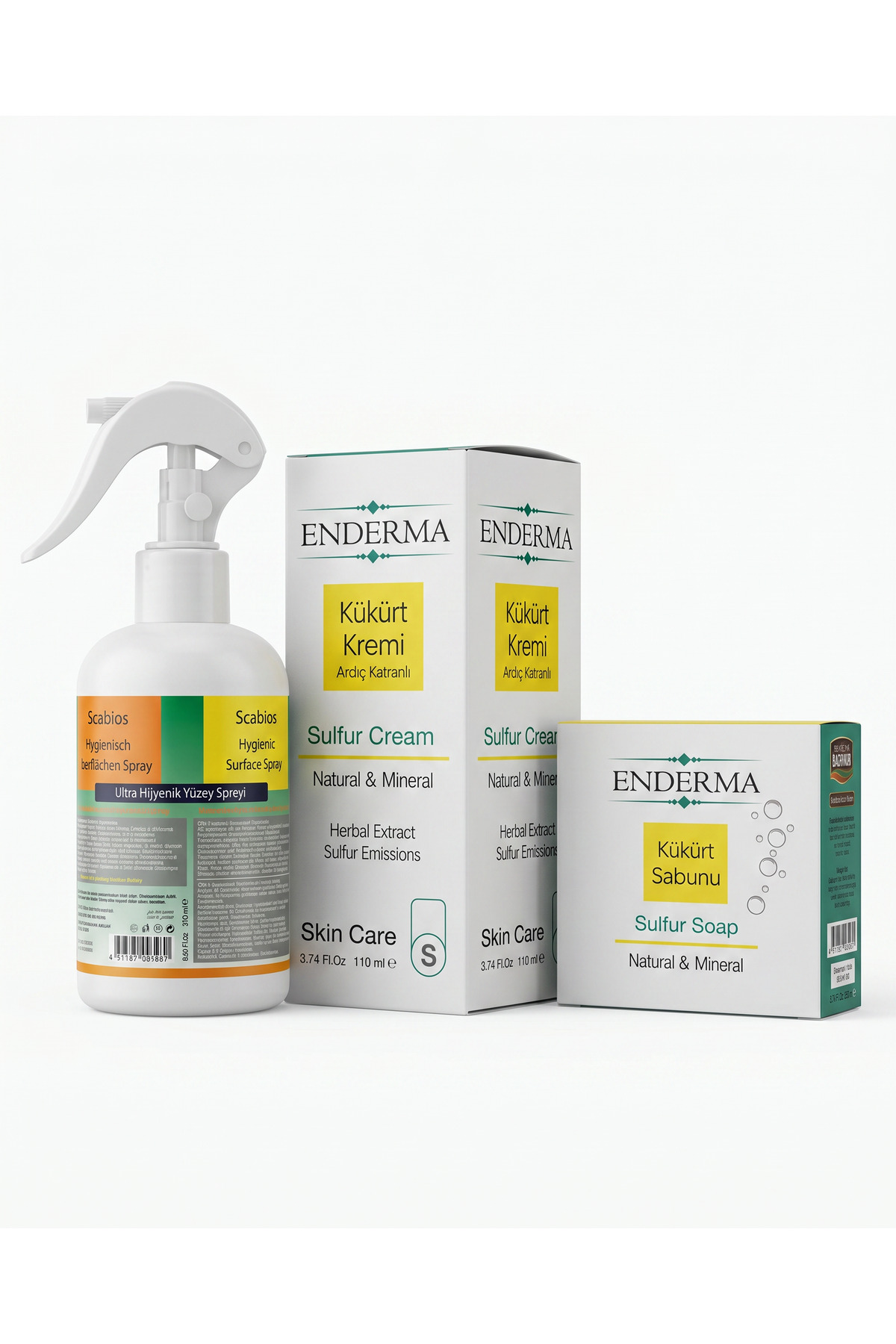 NACC KIO SPセラム enderma Kükürt Kremi 110 ml + Scabios Spreyi 250 ml + Enderma