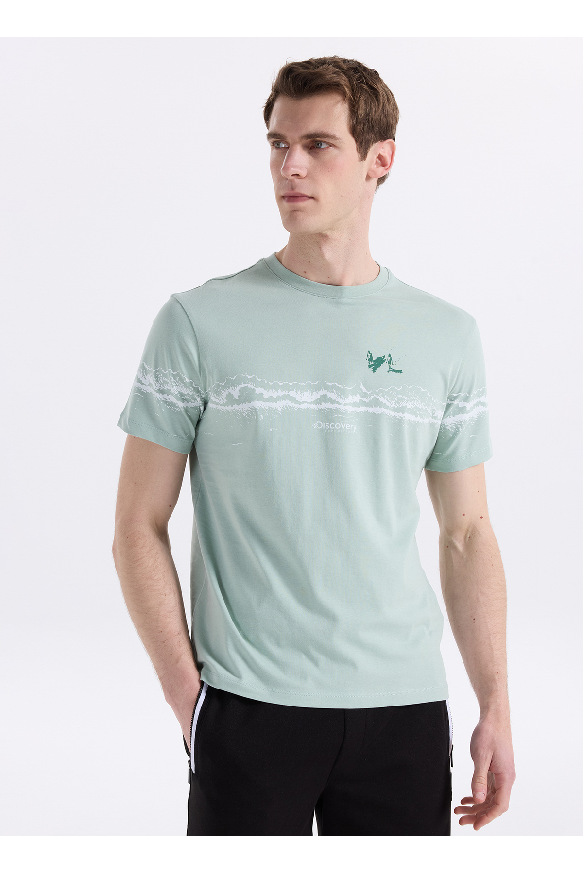 Discovery Expedition D6SM-TST3783 Mint Bisiklet Yaka Relaxed Fit
