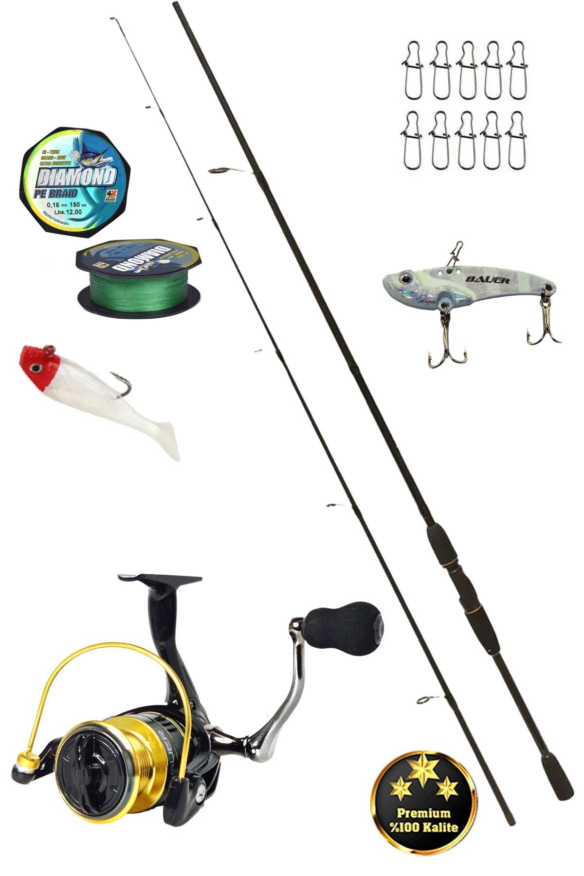 Professional Spin Set Barca 270cm 8-30gr Spin Fishing Rod Chakall 4000 Metal Head