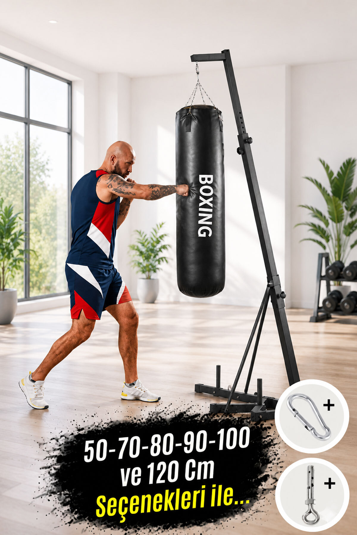 Spor Byfit Yırtılmaz Siyah Deluxe Boxing Boks Torbası