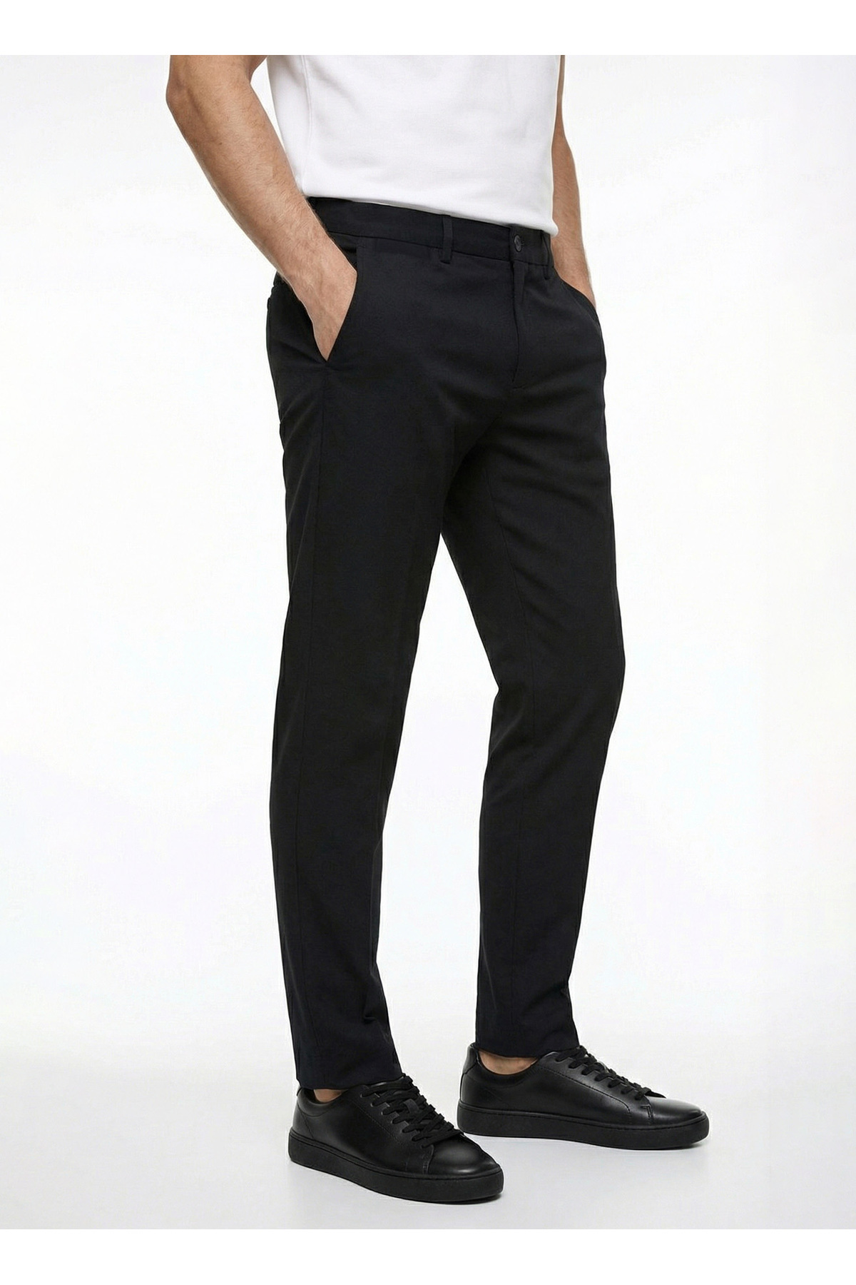 Siyah Erkek Slim Fit Chino Pantolon F6SM-PNT 2501 — مشکی 5003328531 — تصویر 4 از 8