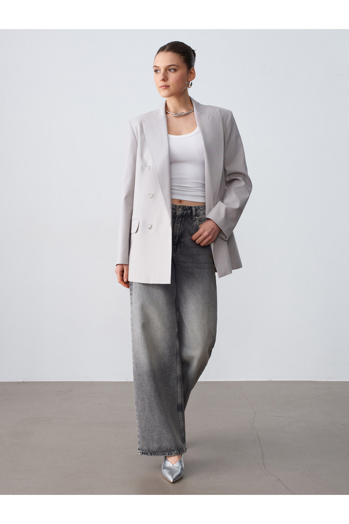 Dilvin 60799 Blazer Ceket-Vizon görsel 4