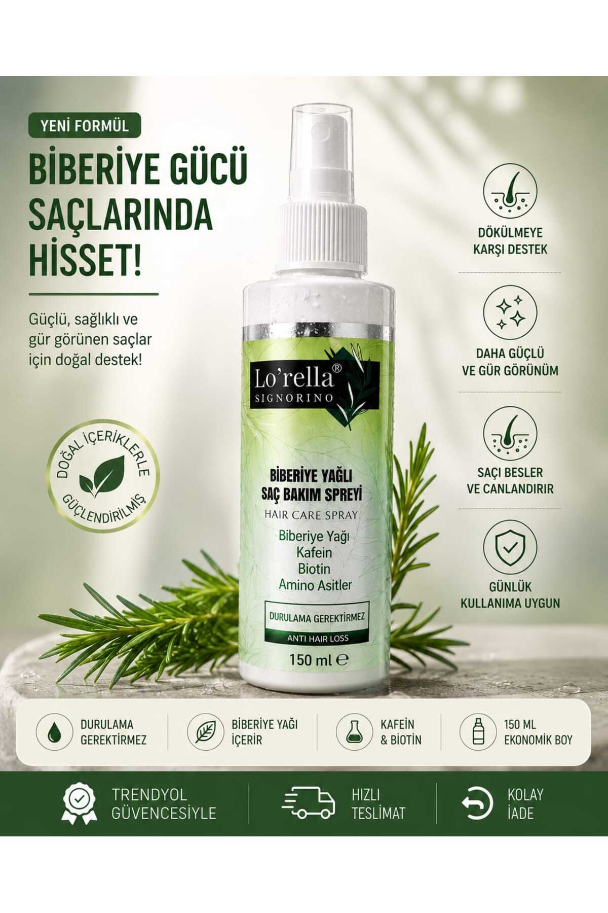 Biberiye Yagı saç bakım spray 150ml 1 ADET — 01 — تصویر 3 از 3