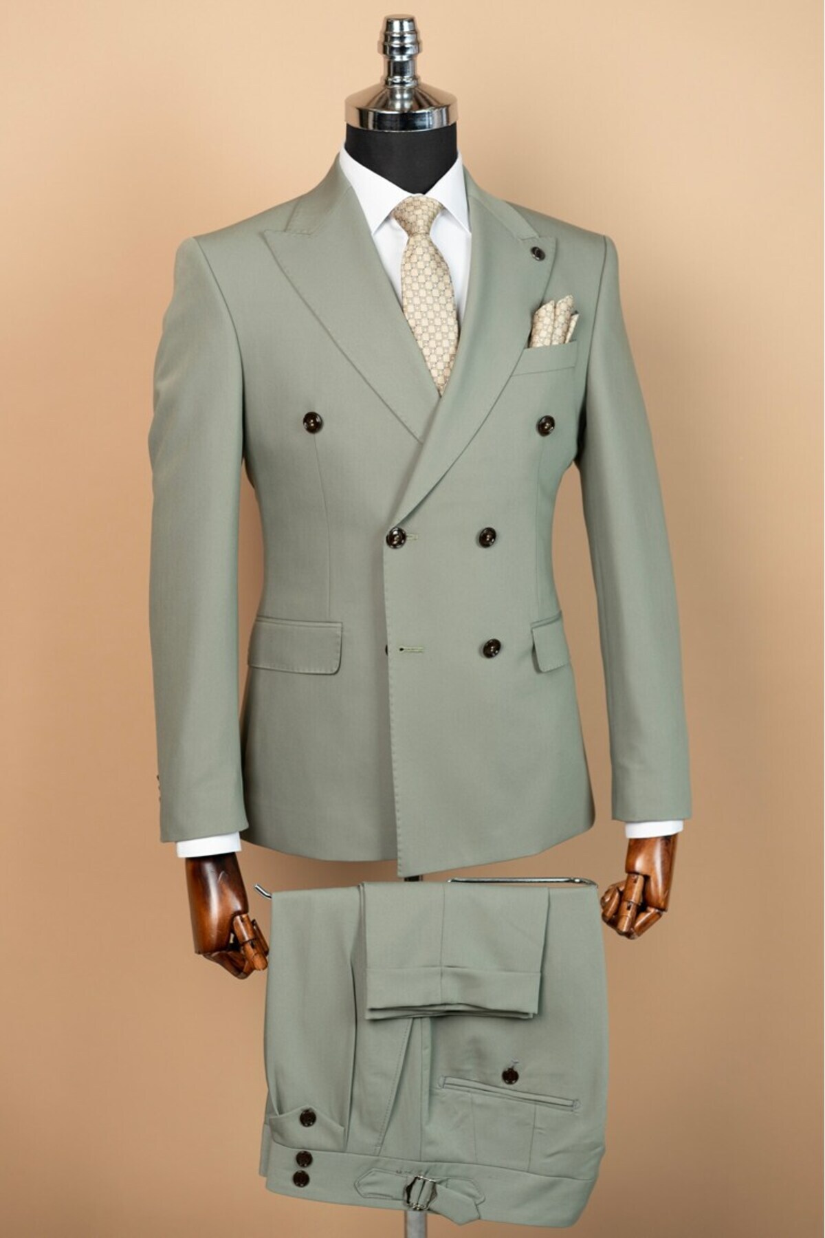 Exclusive Double-Breasted Suit Grey — خاکستری T01-KTA16 — تصویر 2 از 7