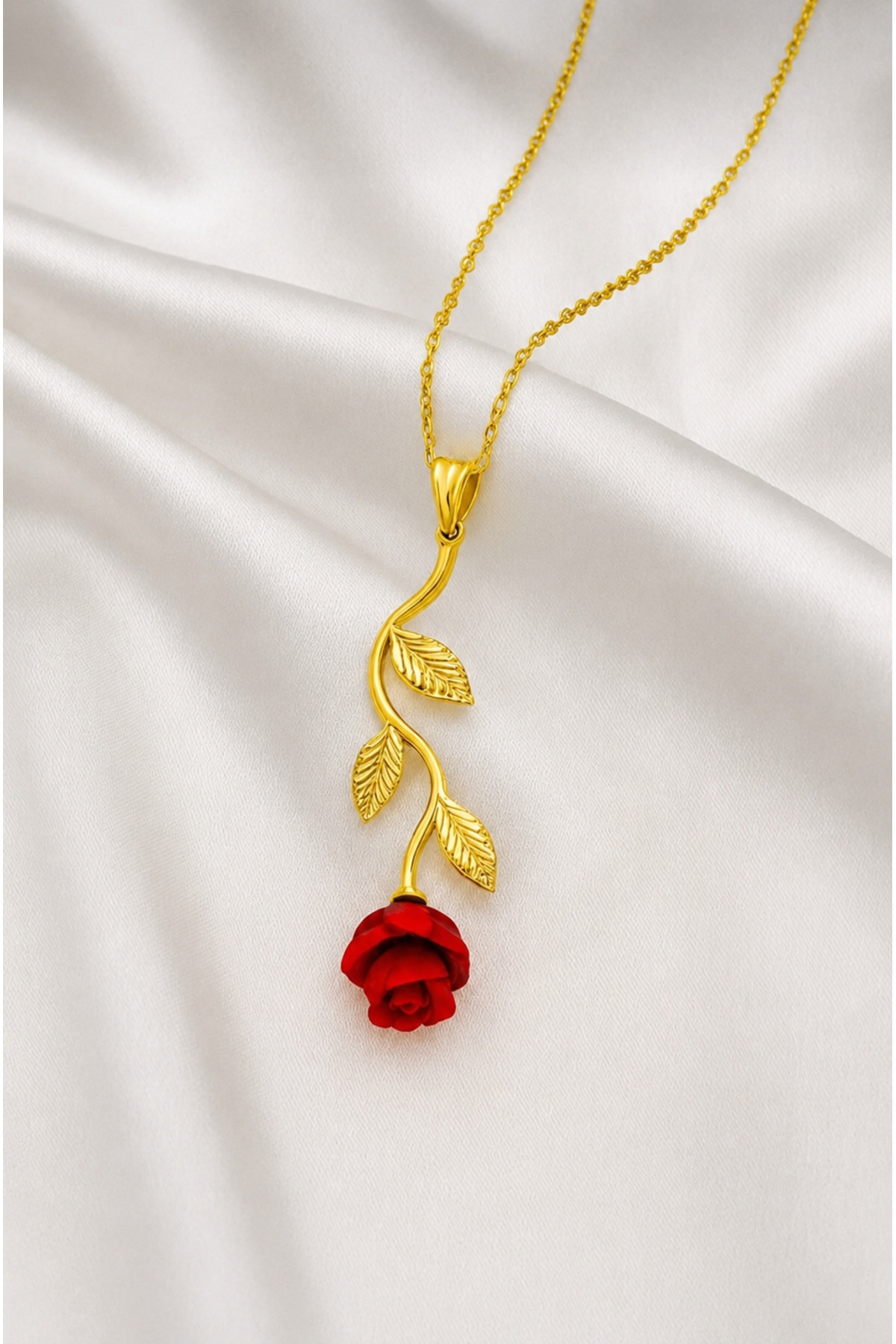 ÇEKİRDEK JEWELRY Işıklı Hediye Kutulu 925 Ayar Gümüş Gül Figürlü Kolye Anlamlı Hediye Kadın Kolyesi görsel 2