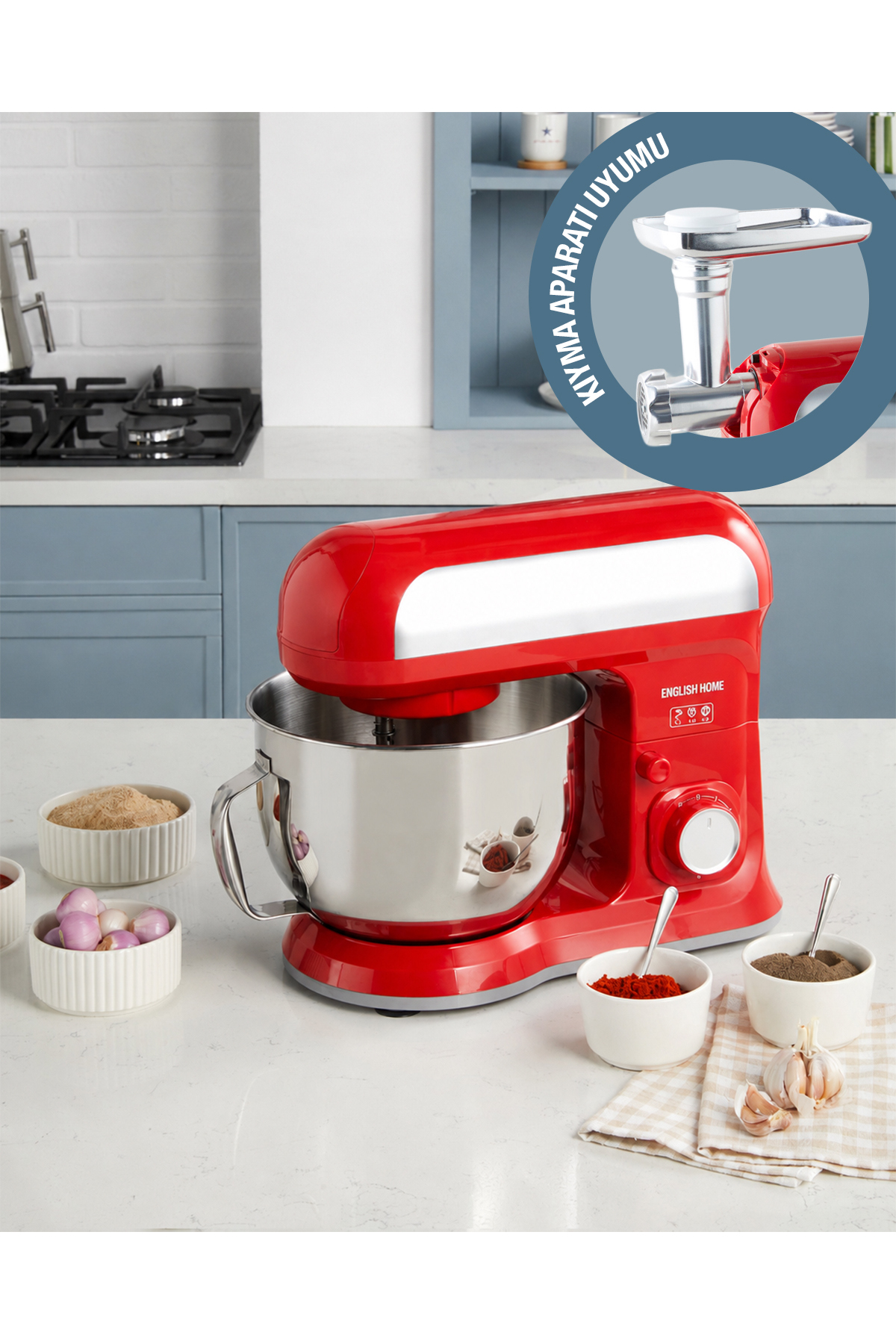 English Home SMR 3002 Kıyma Aparatı Uyumlu Stand Mikseri 7 L