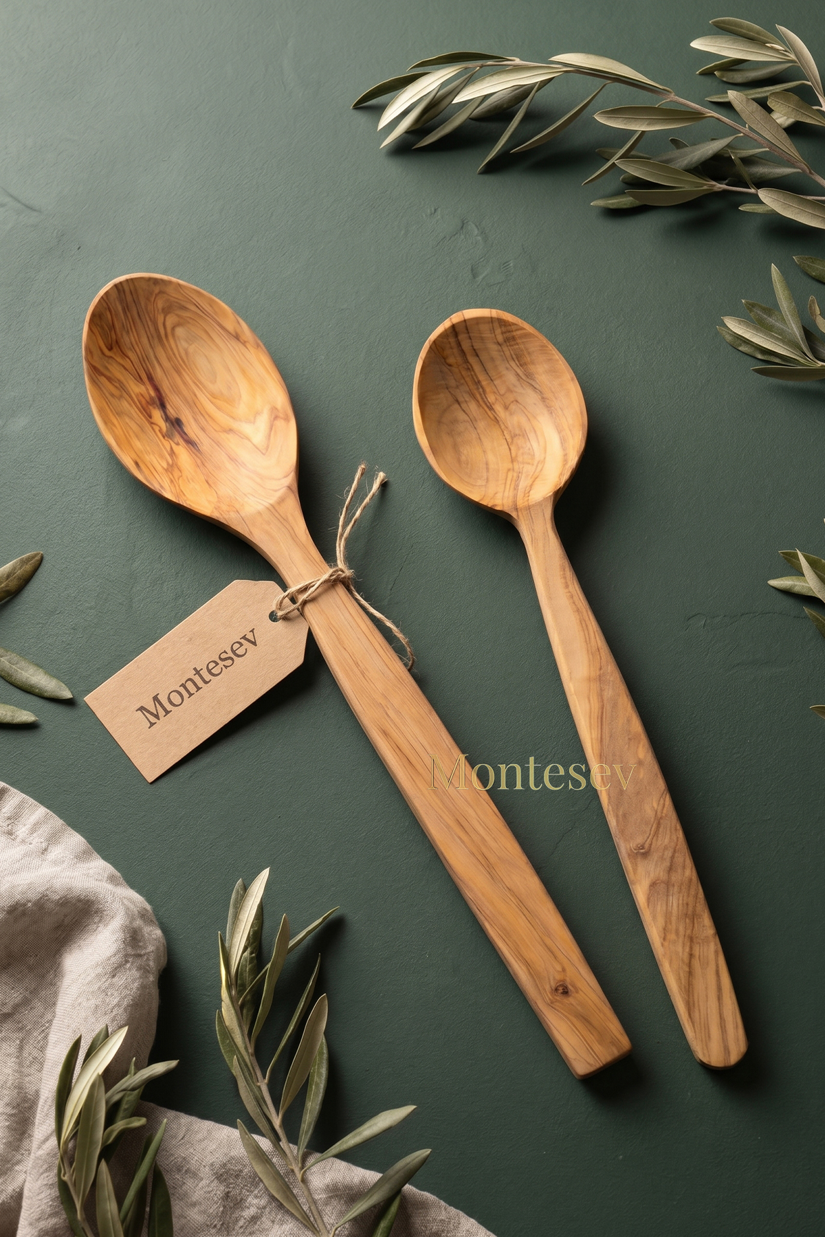 Olive Tree Wooden Wooden Spoon Set 2 Pieces ( Olive Tree ) Wooden Spoon