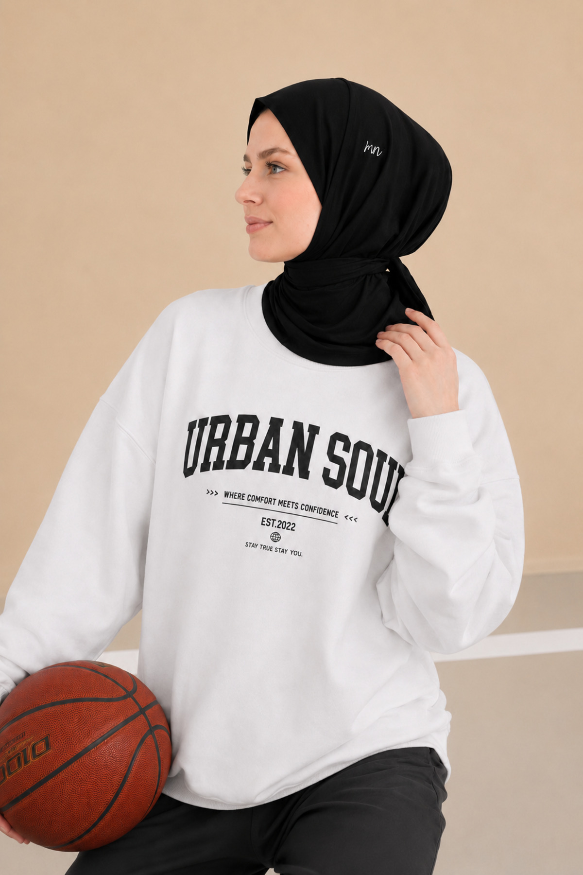 Merve Nayir Siyah Athletic Hijab Spor Tesettür Bone - Günlük ve Antrenman Kullanımına Uygun görsel 8