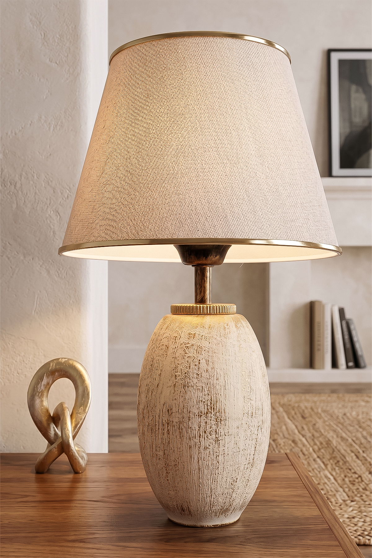Fonce Handmade Ceramic Lampshade Cream Gold