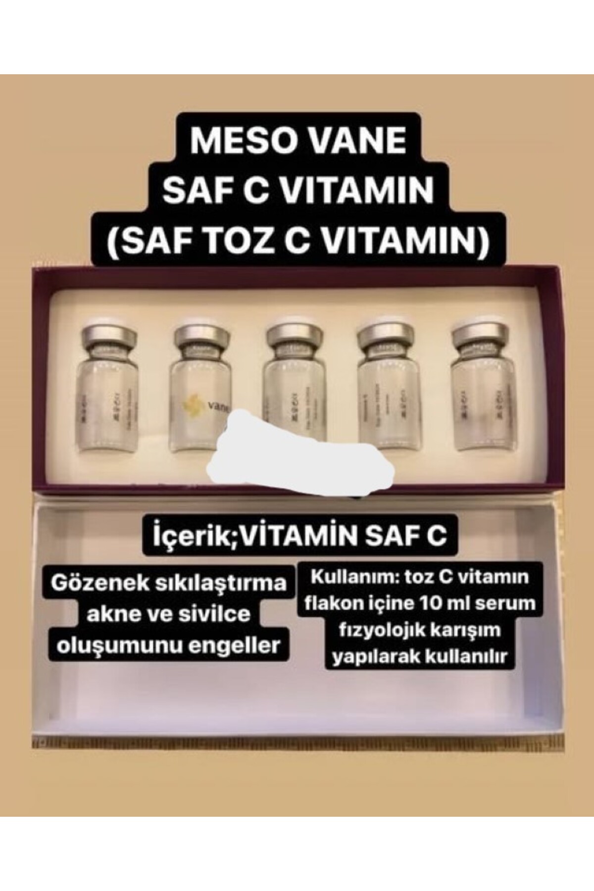 Saf C Vitamini Serum C Vitamin Mezoterapi Tek Flakon 10 ml Spain — CV89745256541 — تصویر 5 از 5