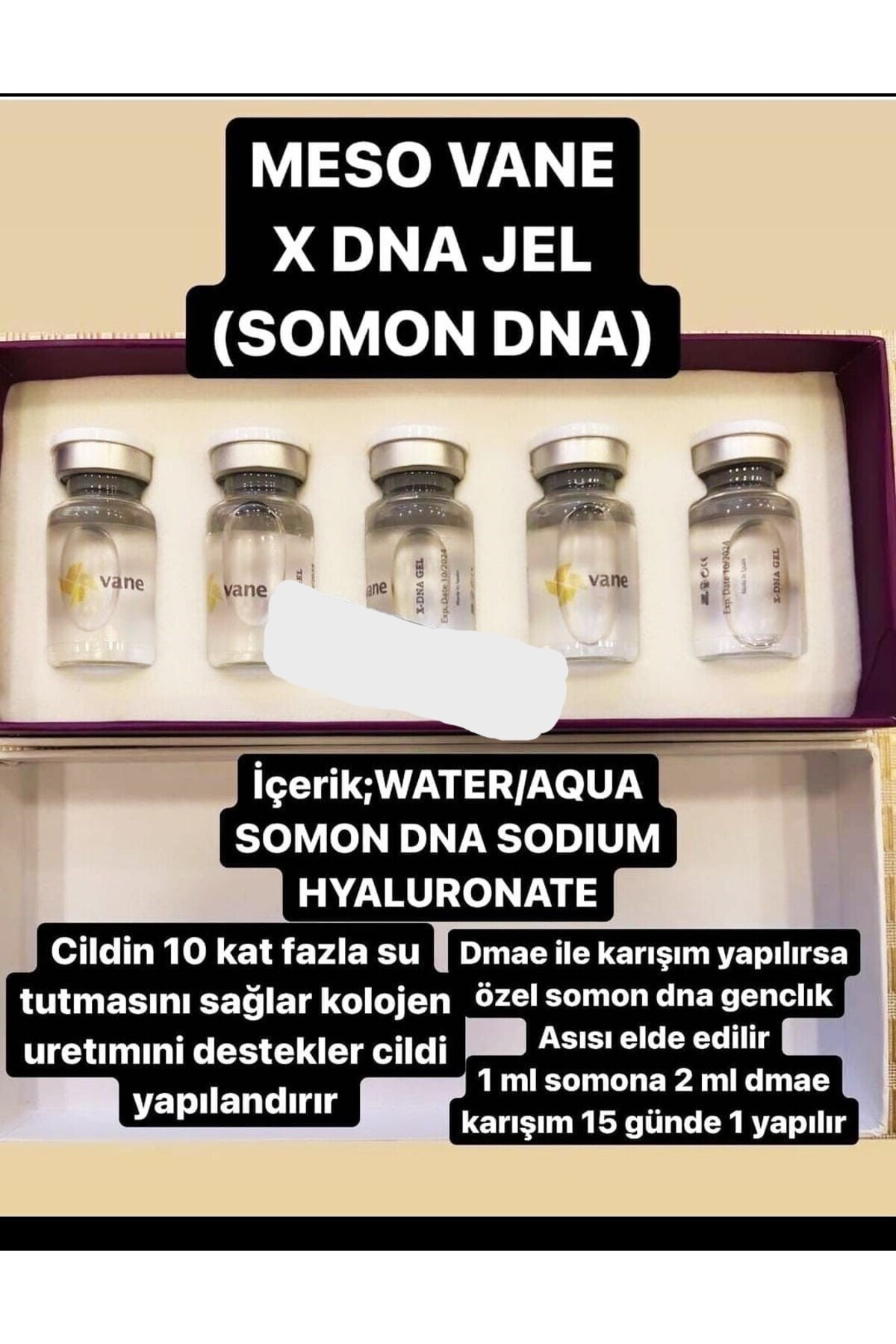 Saf Somon Dna Serum Somon Dna Mezoterapi Kolajen Tek Flakon 10ml Orijinal Spain — XDNA8254566 — تصویر 5 از 5