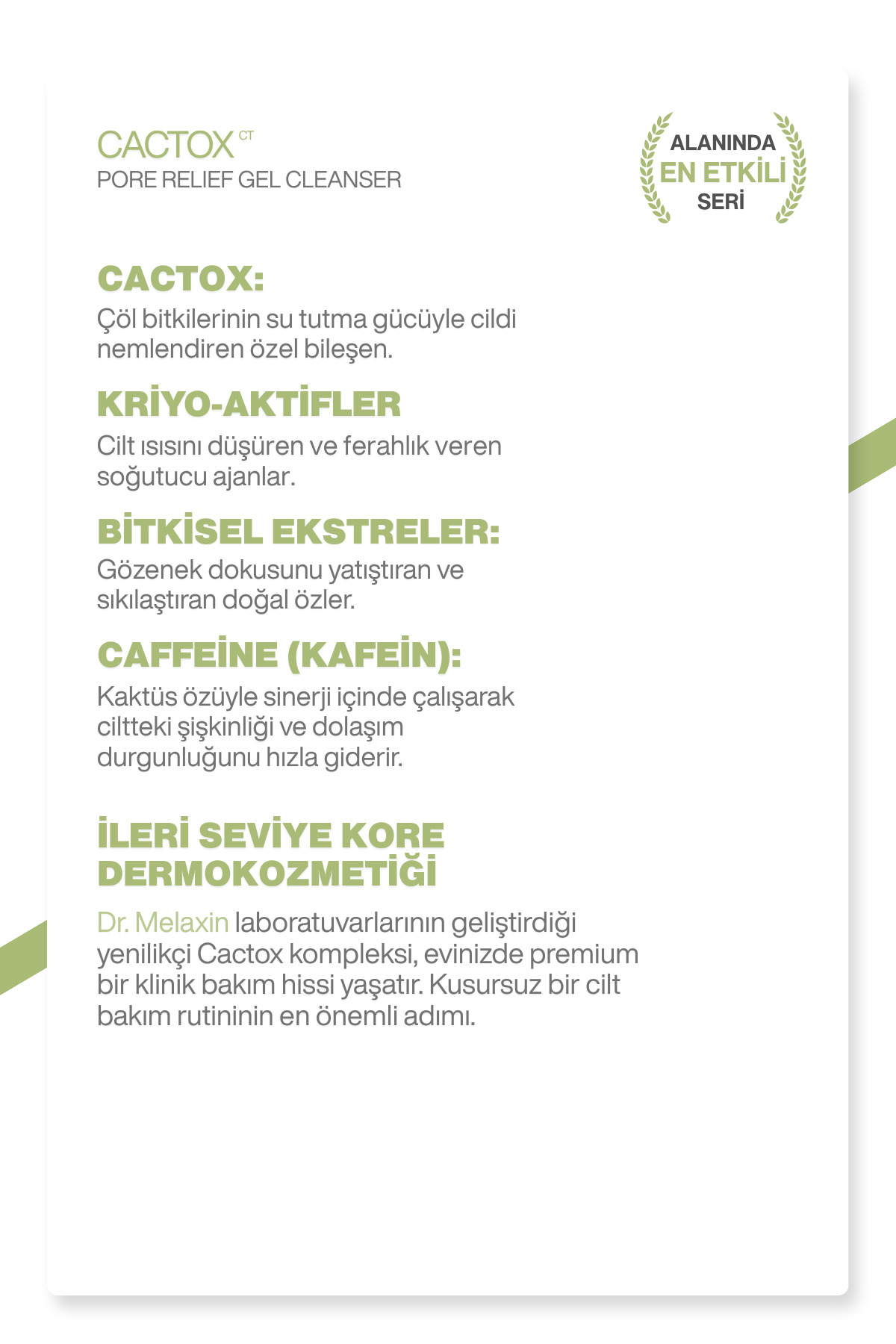 Cactox Gözenek Arındırıcı | Sıkılaştırıcı | Ferahlatıcı | Yüz Temizleme Jeli 120ml — 8809886483288 — تصویر 6 از 7