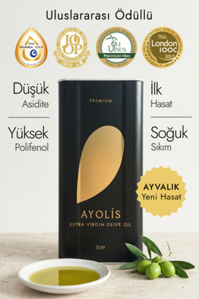Ayolis Premium Gurme Ayvalık 5 Lt Yüksek Polifenollü Erken Hasat Soğuk Sıkım ...