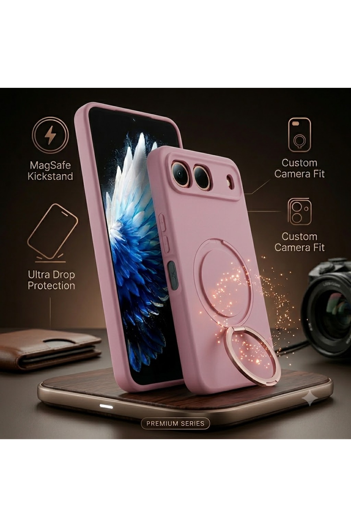 Tecno Spark 40 5G Case Camera Shielded Flexible Silicone Samara Cover with Magsafe Charging Stand
