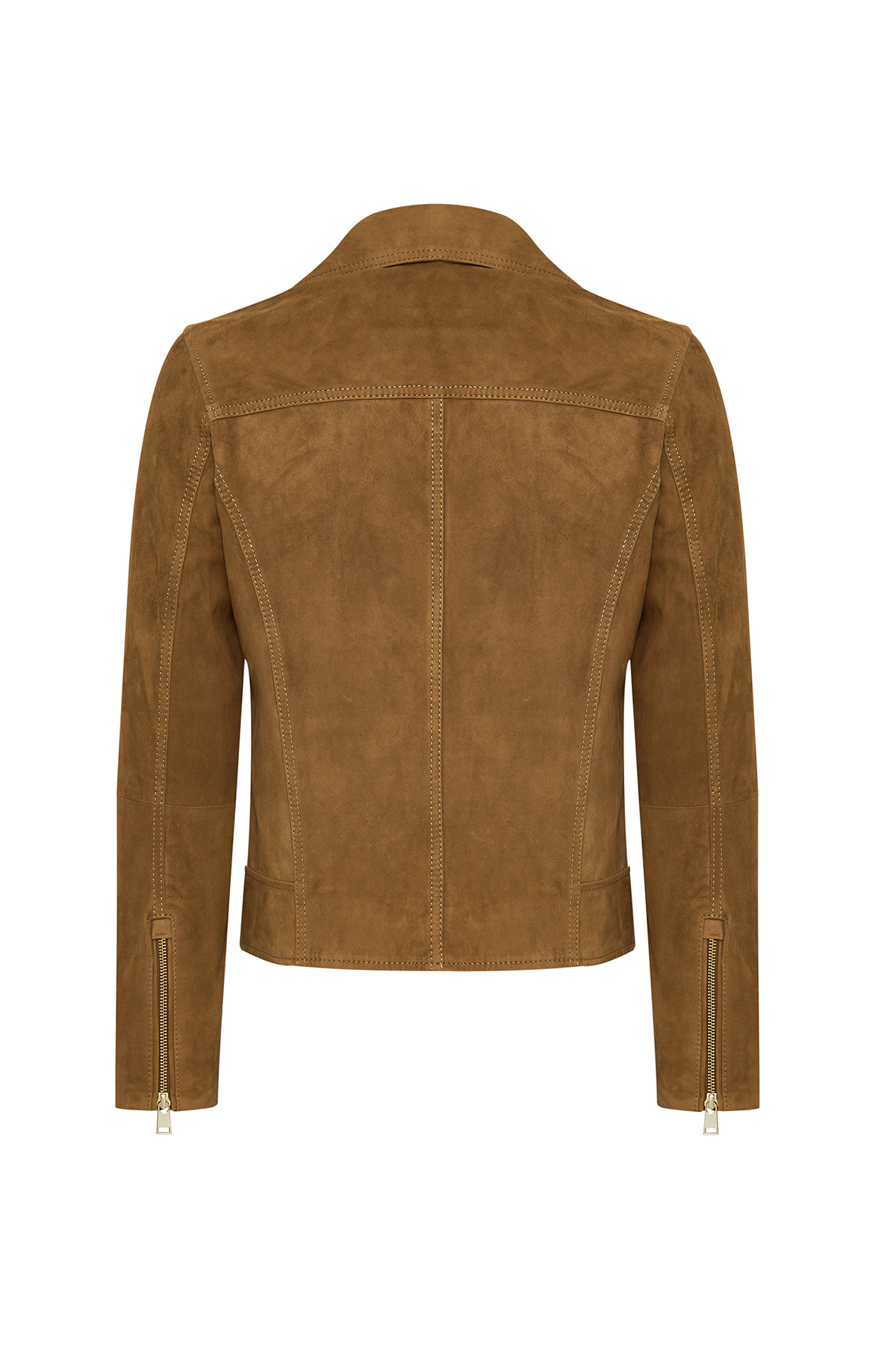 Derimod  Alba Kadın Camel Biker Süet Deri Ceket 24WGD528210 - Görsel 3