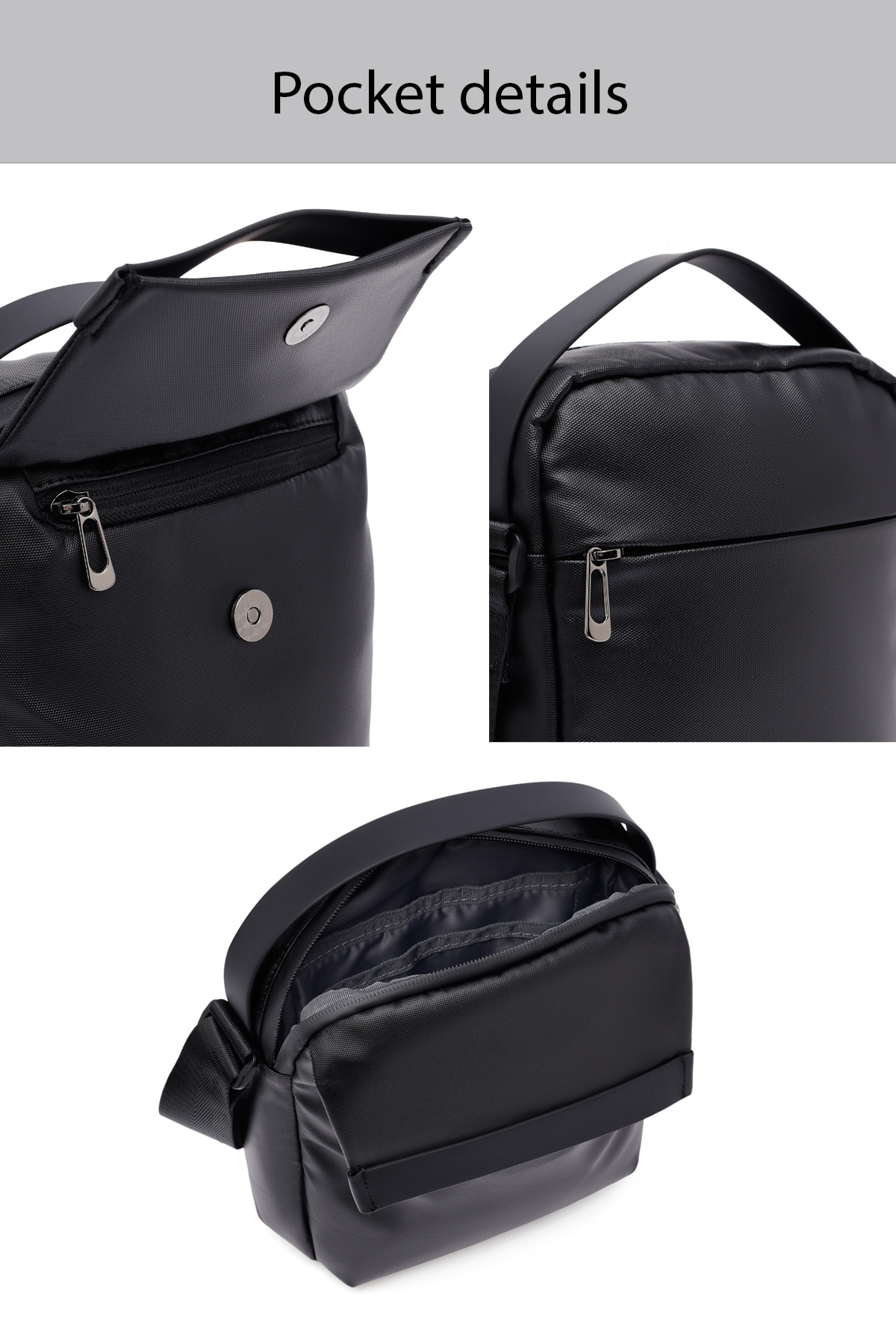 Derimod D-Pack Erkek Siyah Çapraz Çanta 25SBD30296F görsel 6