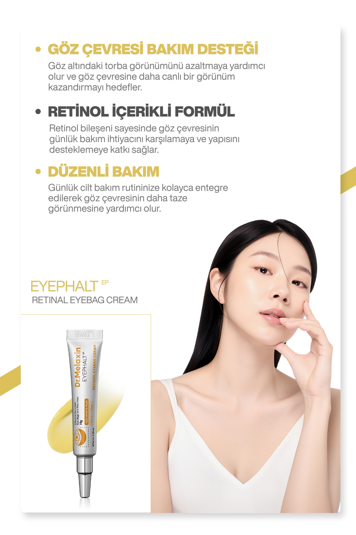 Retinollü Göz Kremi | Morluk Şişlik Kırışıklık Karşıtı | Spicule & Egf Teknolojisi 10ml — 8809886482595 — تصویر 3 از 8