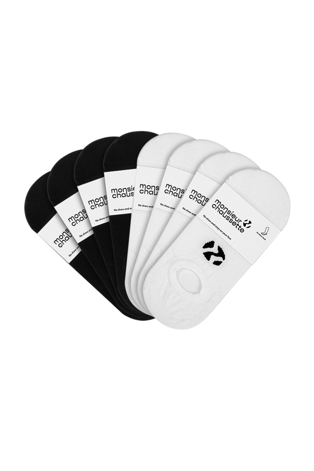 MONSIEUR CHAUSSETTE 8-PACK Ayaktan Çıkmayan ve Ayakta Gözükmeyen Organik Pamuk Unisex Çorap