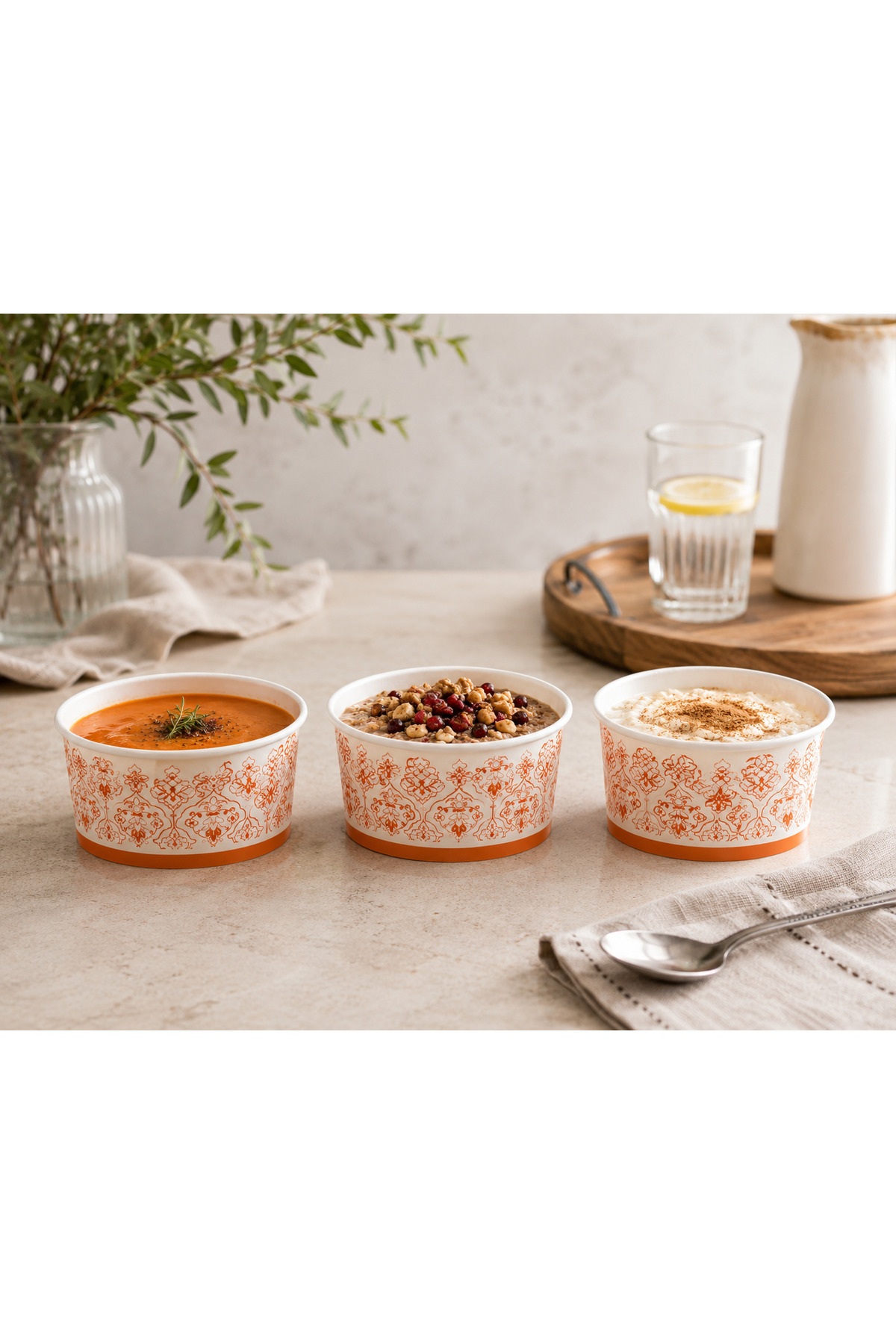 14 Oz Transparent Lid Cardboard SOUP-ASHURE BOWL 50 pieces Maycup