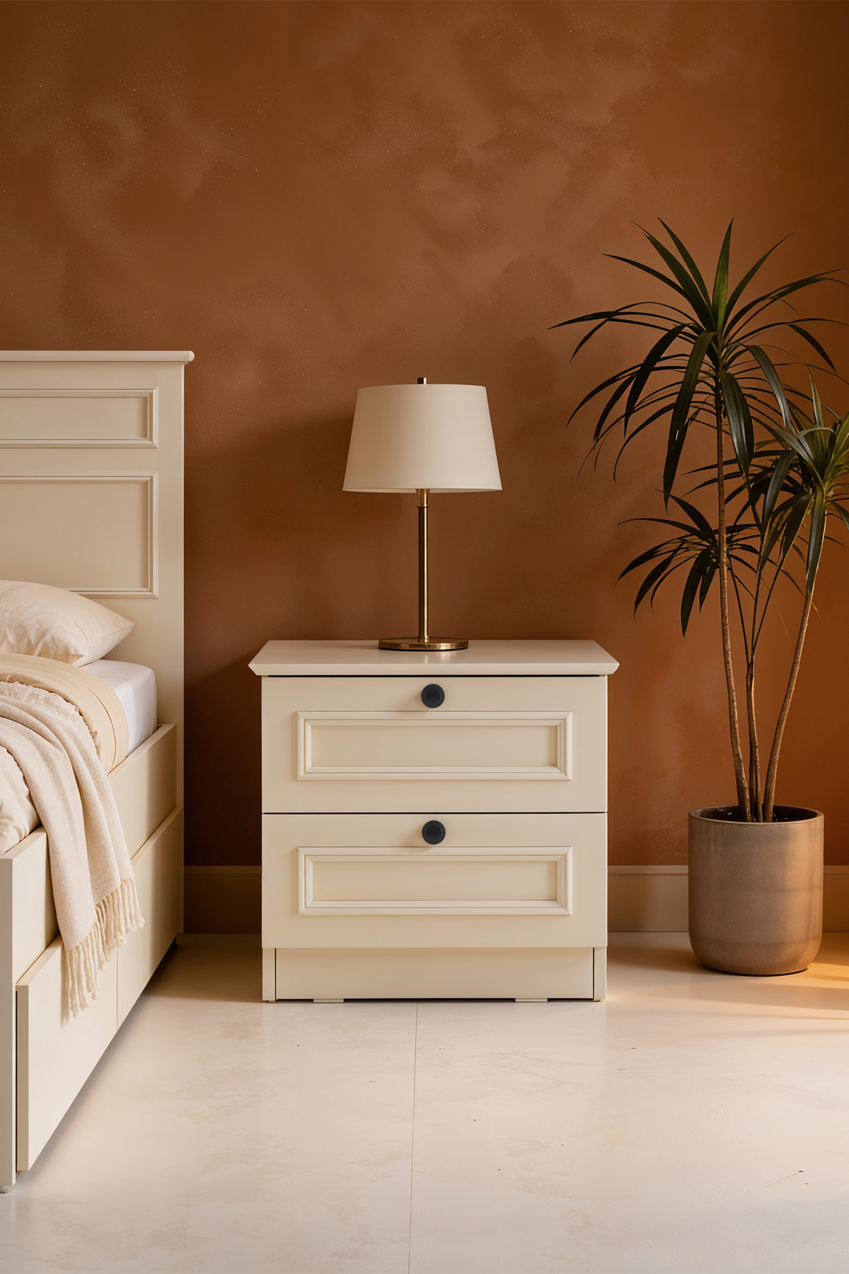 Mira 2 Drawer Nightstand 53x51x43 cm Moonstone – Country Design