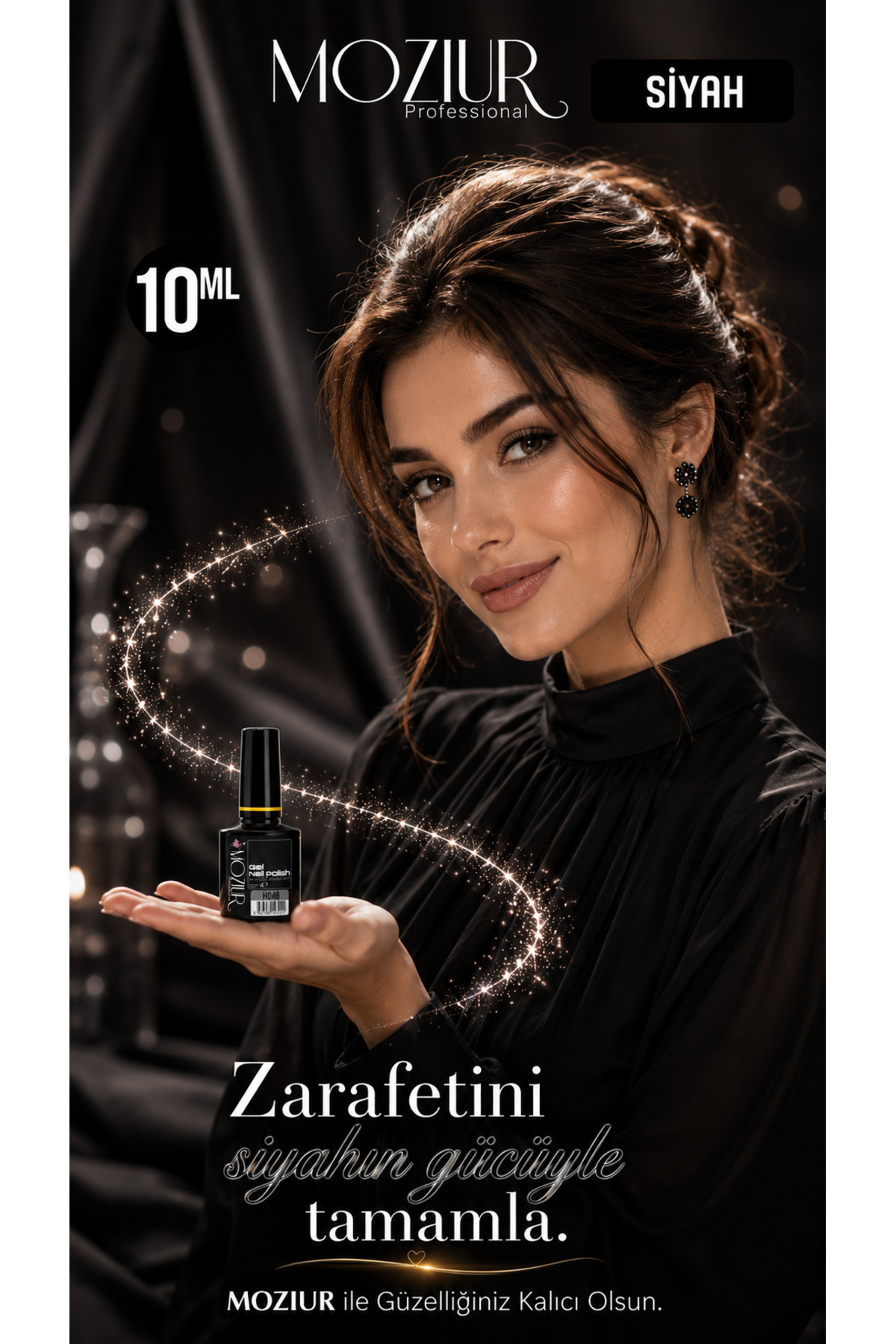 Kalıcı Oje Uv Led H048 SİYAH (ANA RENKLER) 10ml — مشکی 8683089004750 — تصویر 5 از 5
