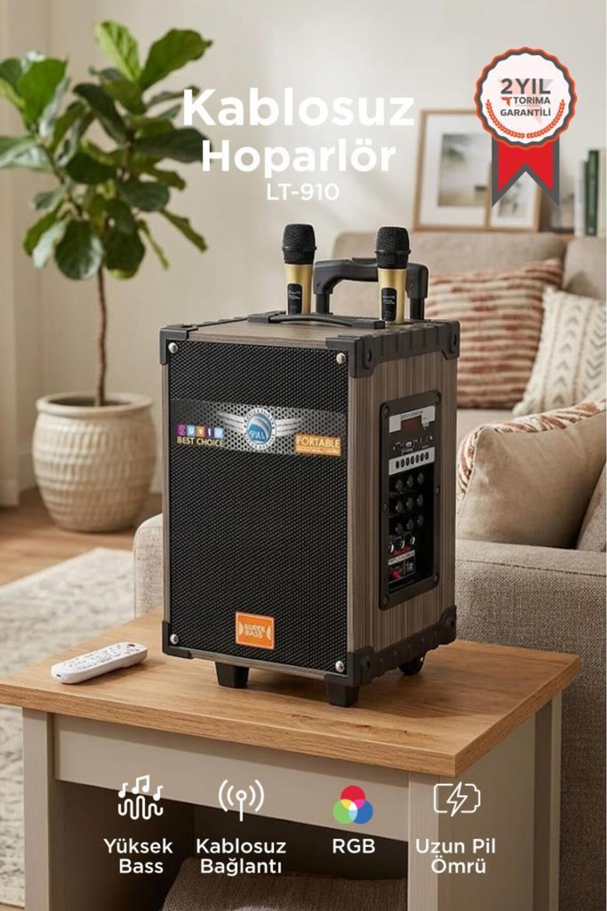 Torima Bluetooth Hoparlör Mikrofonlu Kumandalı Işıklı Speaker LT