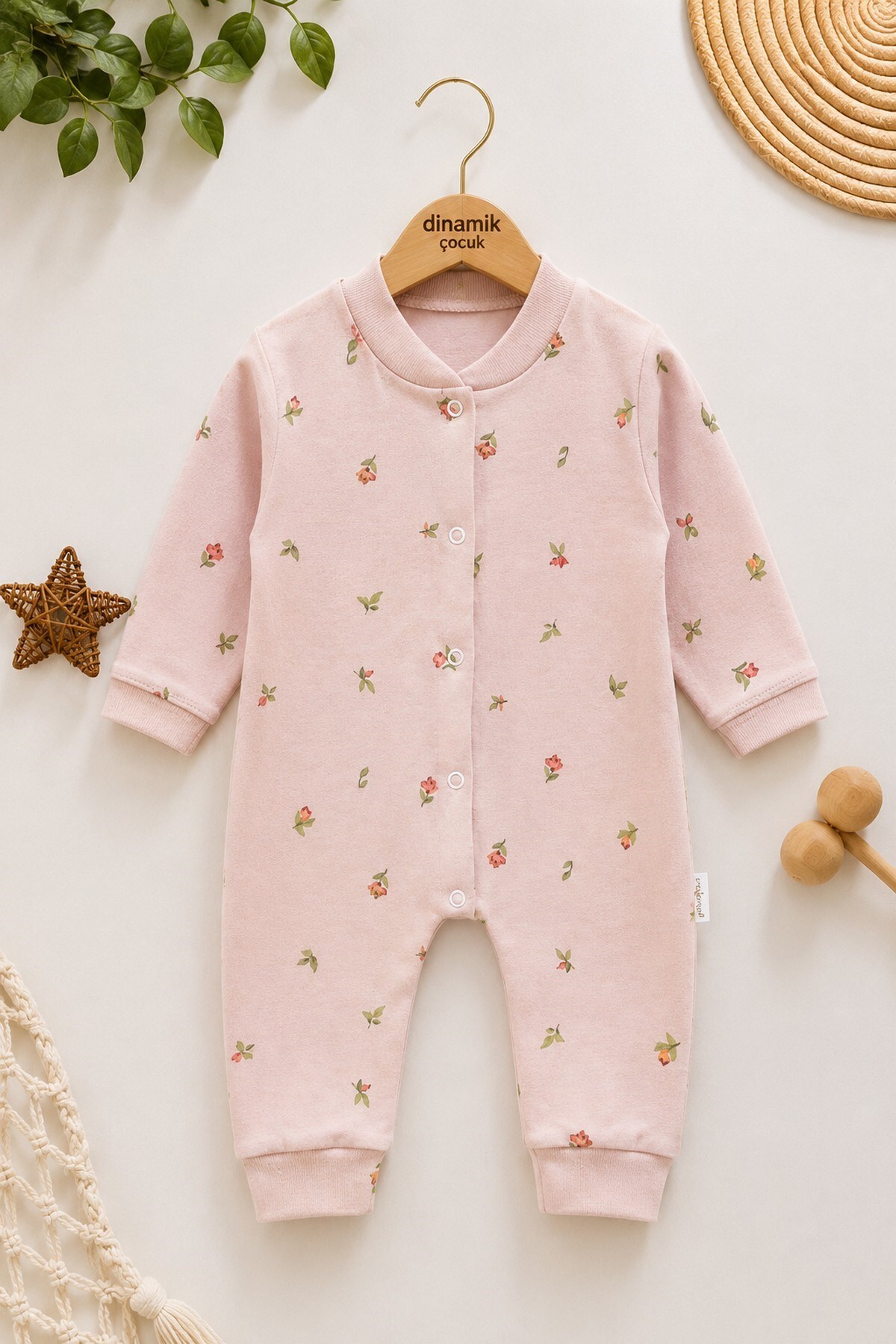 Baby Girl Tulip Newborn Baby Jumpsuit with Snap Fastener 100% Cotton Flexible 1-3-6 Months