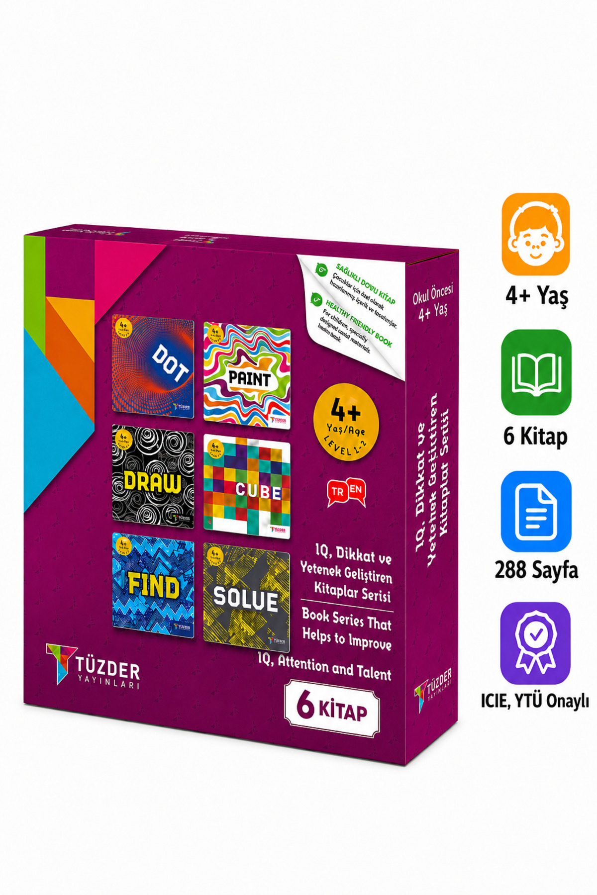 TÜZDER Yayınları 4+ Yaş 6'lı Set | IQ Dikkat Ve Yetenek Geliştiren