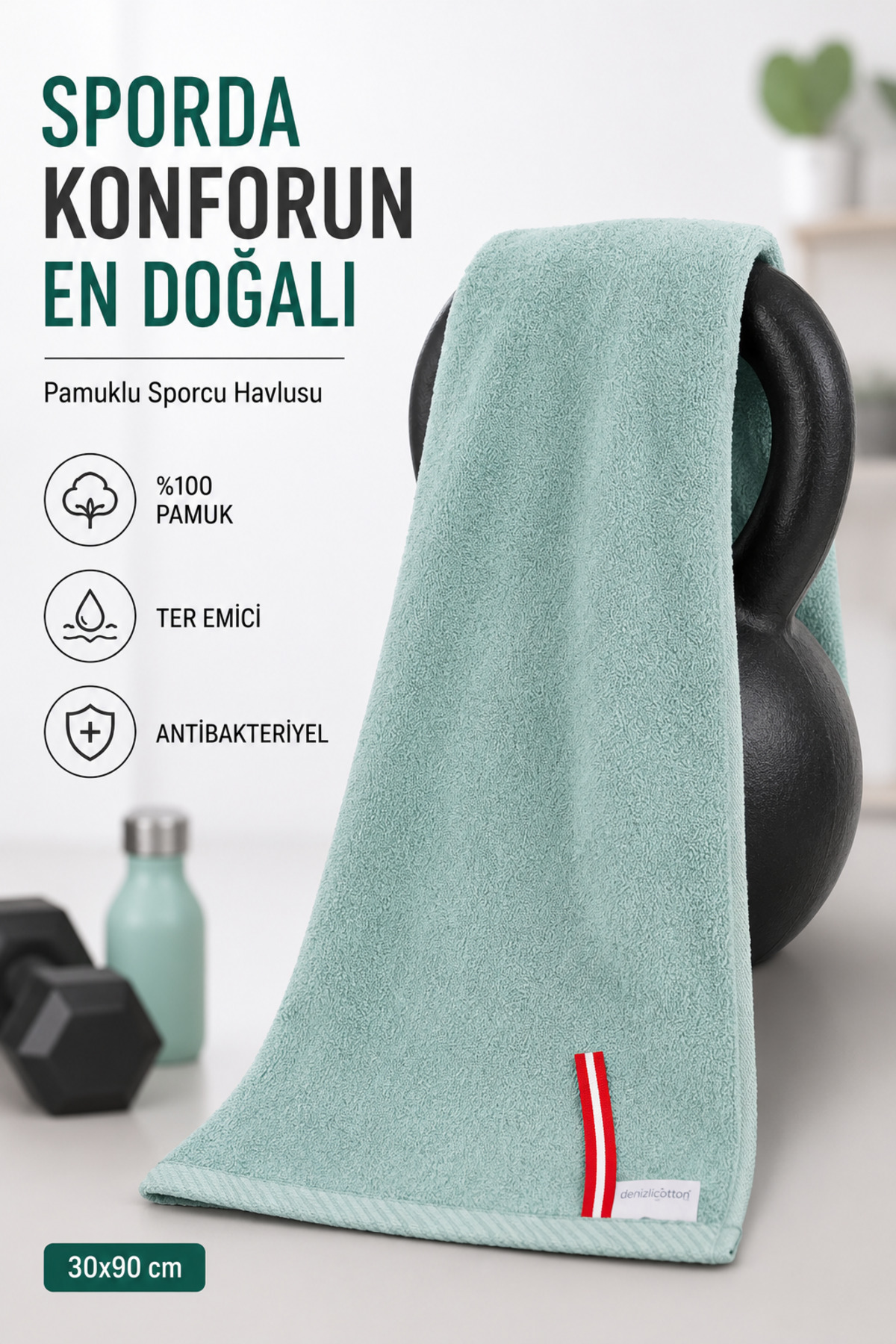 Cotton Sports Towel 30x90 cm Sweat Absorbent Lightweight Fitness Yoga Running Towel