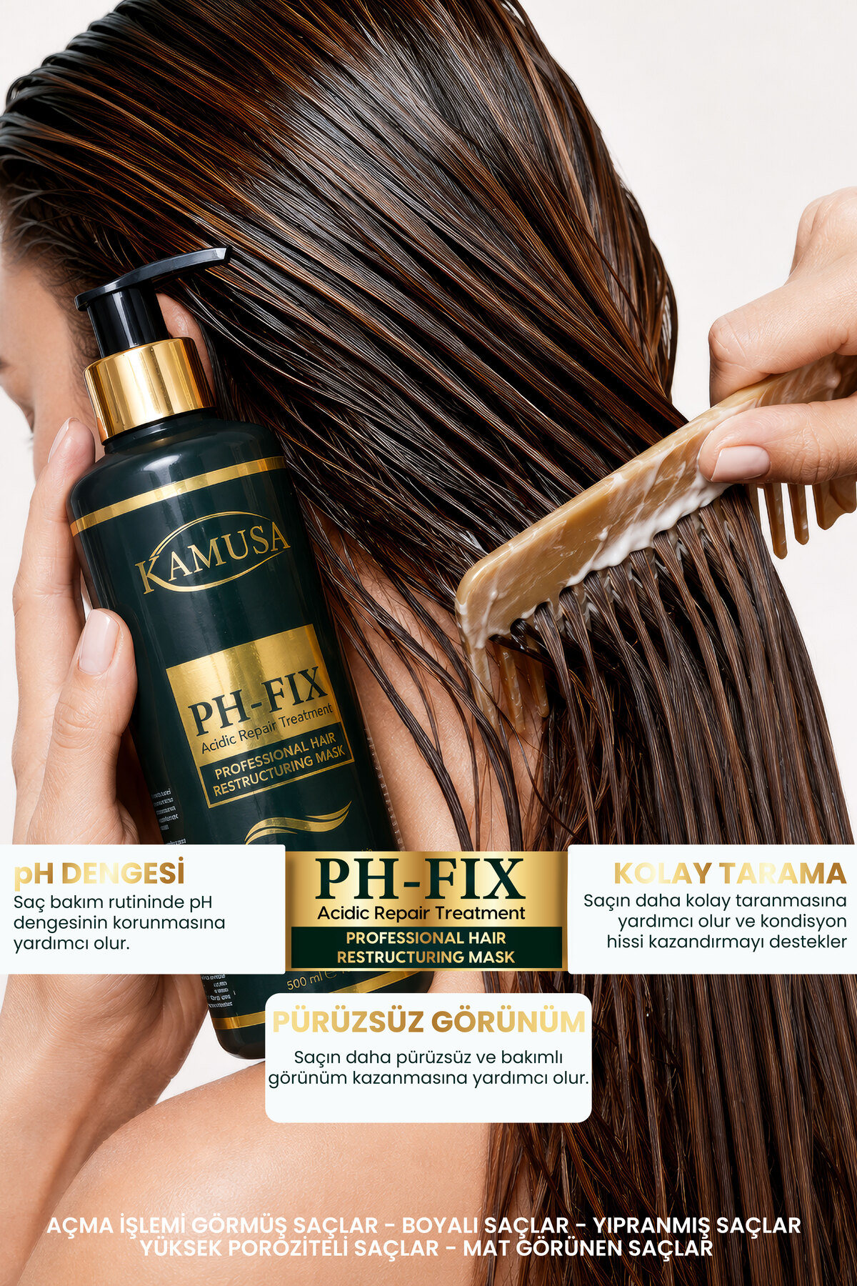 pH-Fix Saç Maskesi – Yanmış ve İşlem Görmüş Saçlar İçin Profesyonel Bakım — KAMUSA2026 — تصویر 5 از 7
