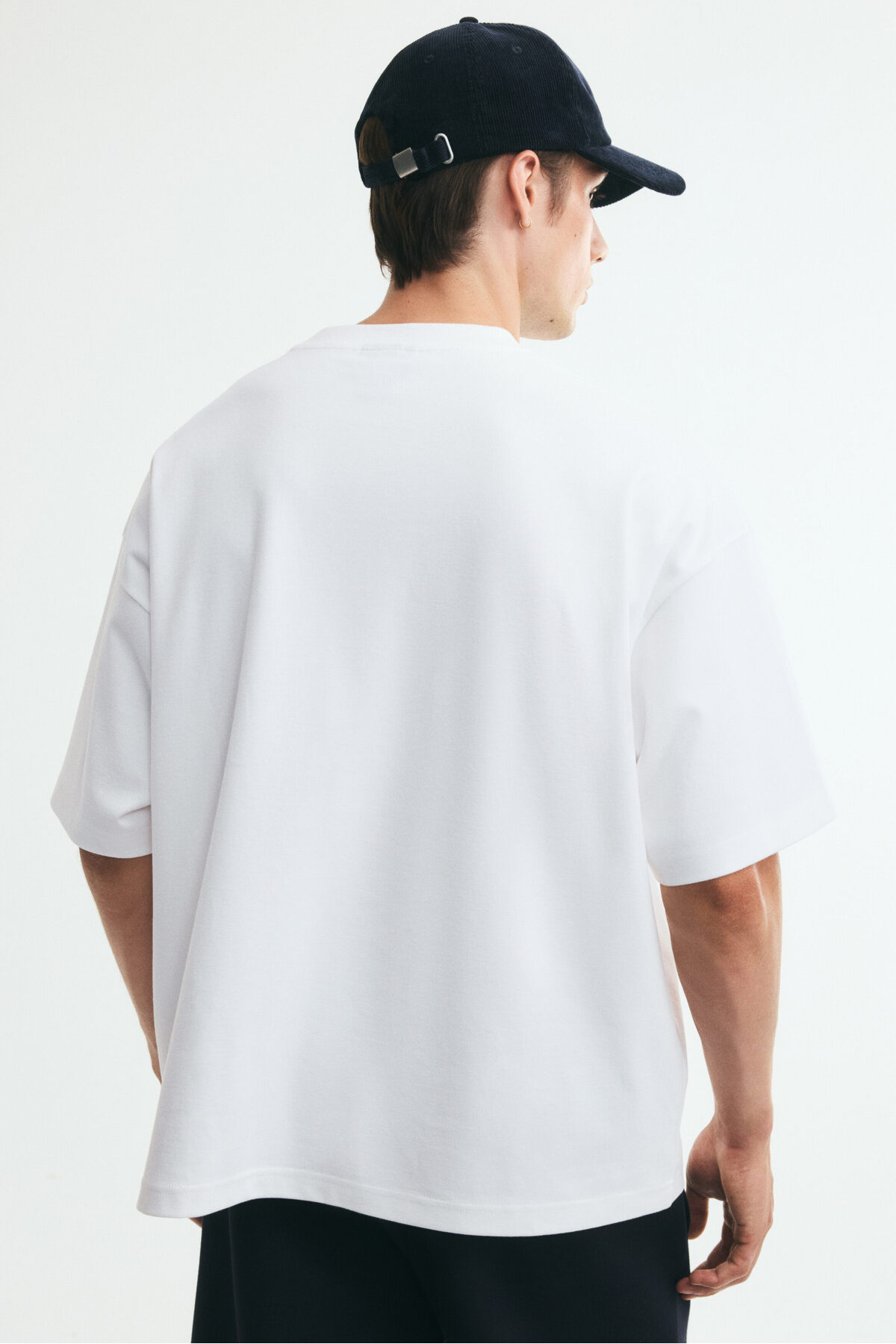 H&M İnterlok Tişört Oversized Fit görsel 4