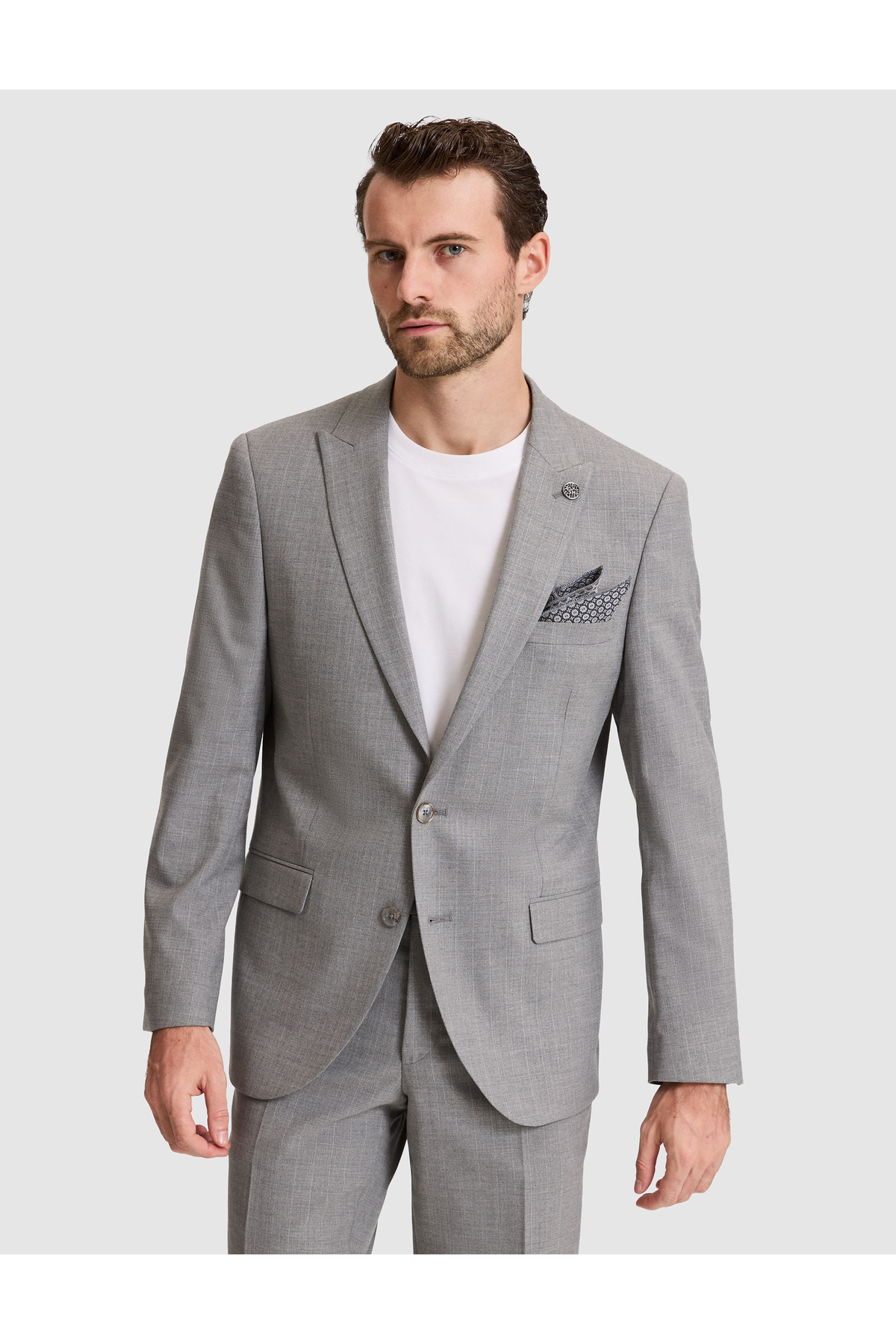 Pierre Cardin Füme Extra Slim Fit Kırlangıç Yaka Çizgili Takım Elbise 50325234-VR058 görsel 4