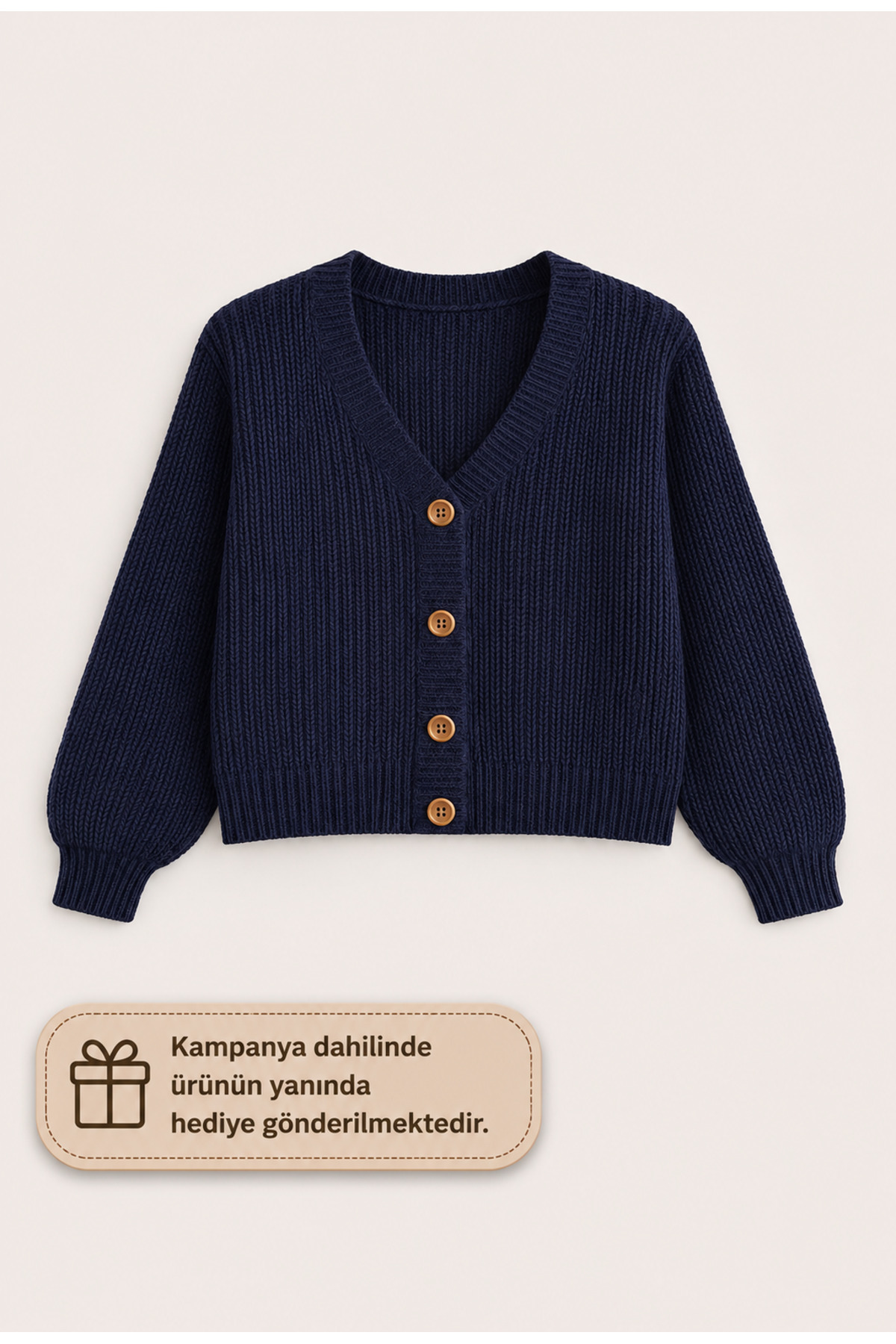 YUGA KNİTTİNG KADIN BASIC SELANİK ÖRGÜ DÜĞME DETAYLI HIRKA