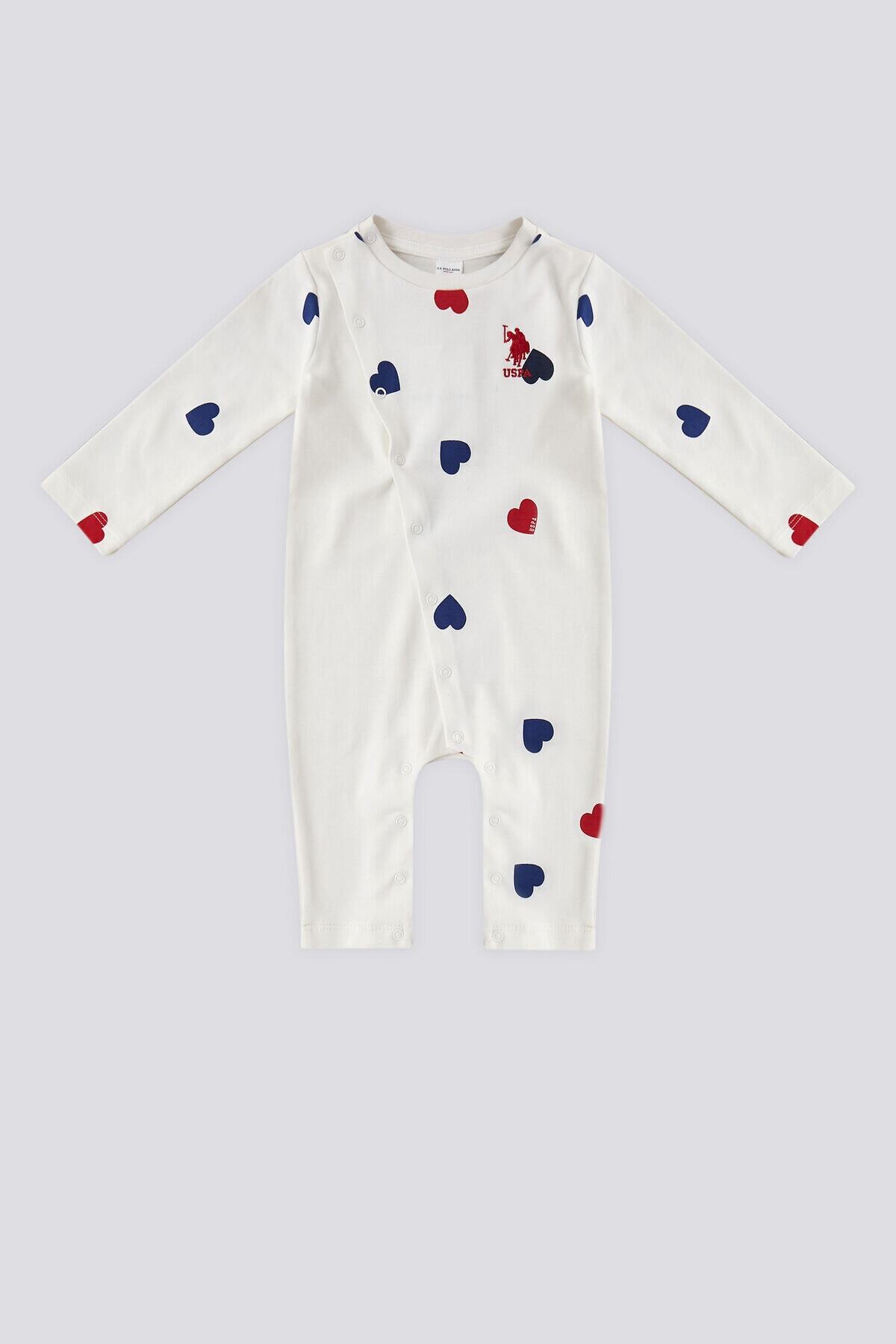 U.S. Polo Assn. Baby Girl Winter Regular Fit Cream Jumpsuit Usb1719-B-V1