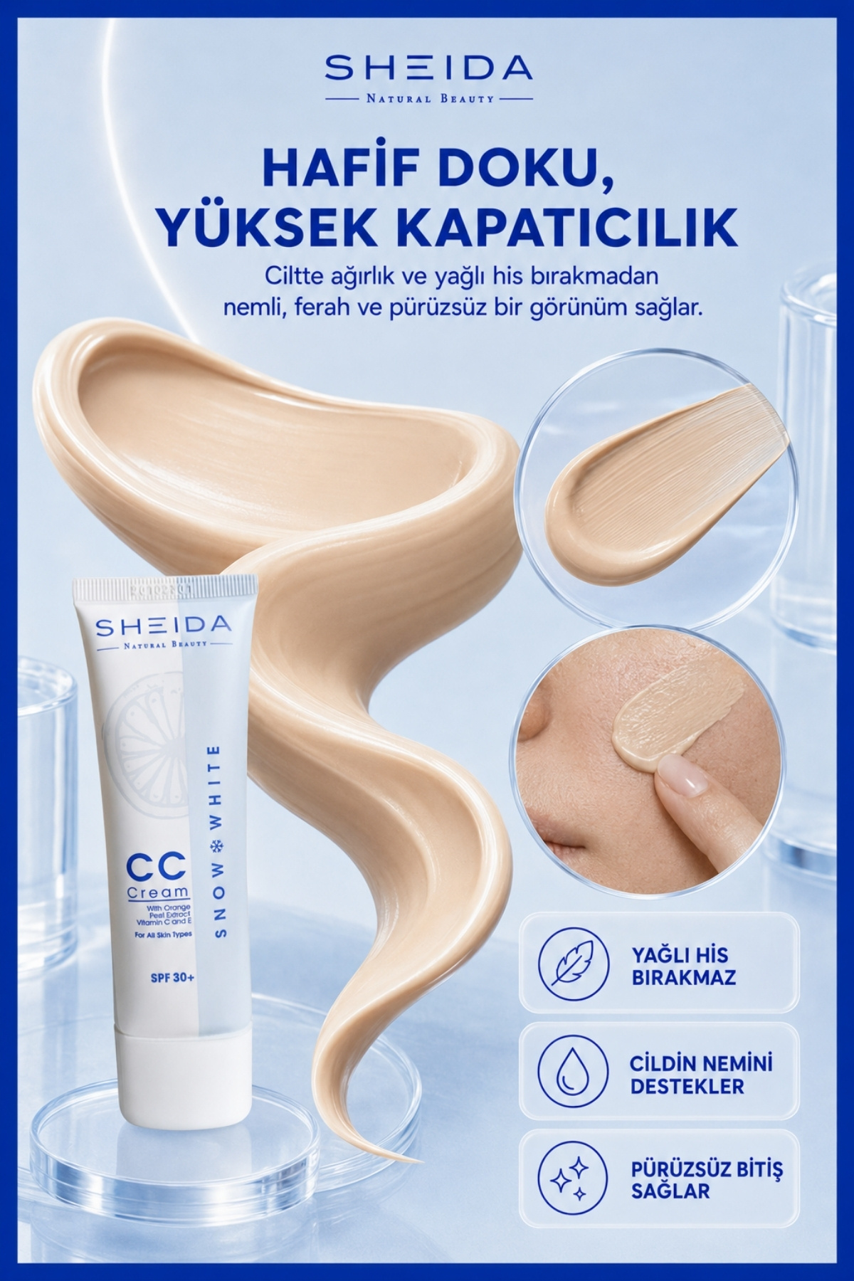 کرم روشن کننده لک اسنو وایت سی سی SPF 30+ با پوشش بالا و رنگ یکنواخت، 50 میلی لیتر — بژ 8698583344653 — تصویر 2 از 8