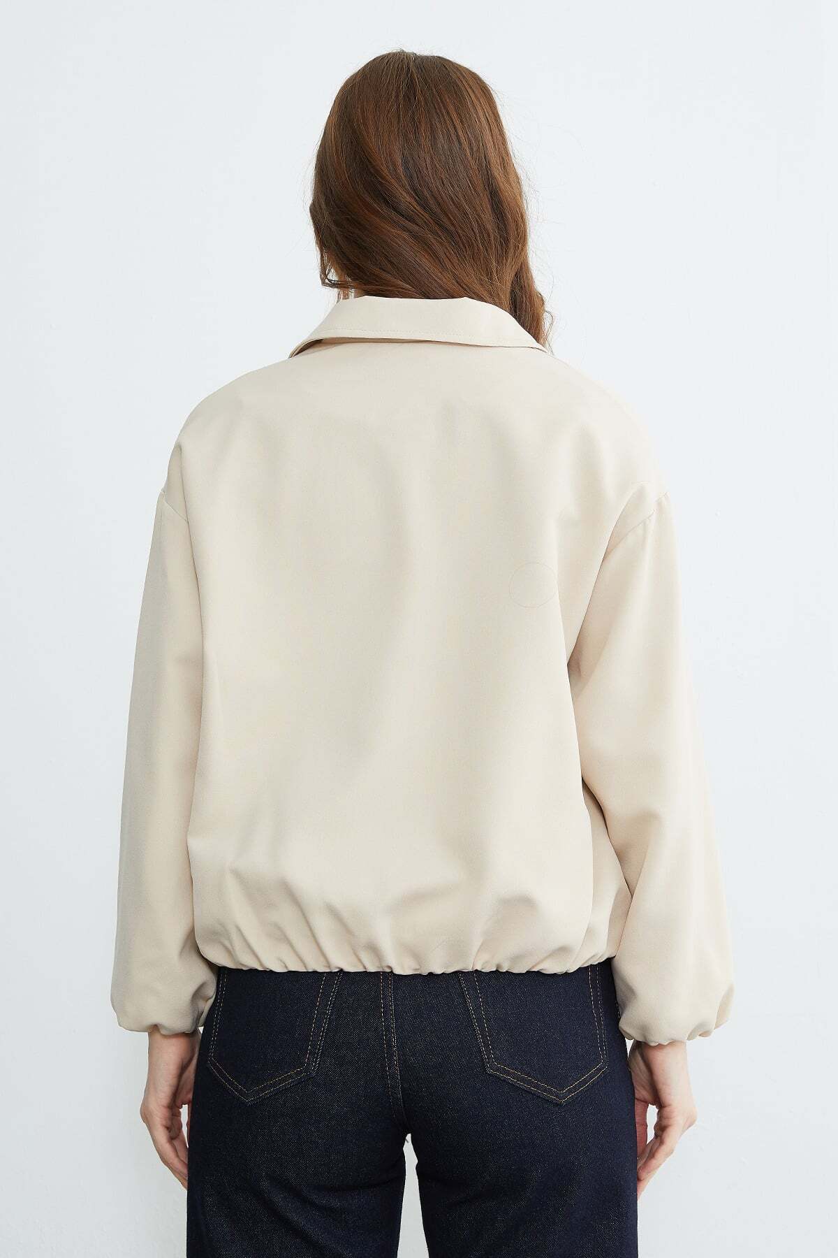 Fulla Moda Fermuarlı Polo Yaka Bomber Ceket görsel 8