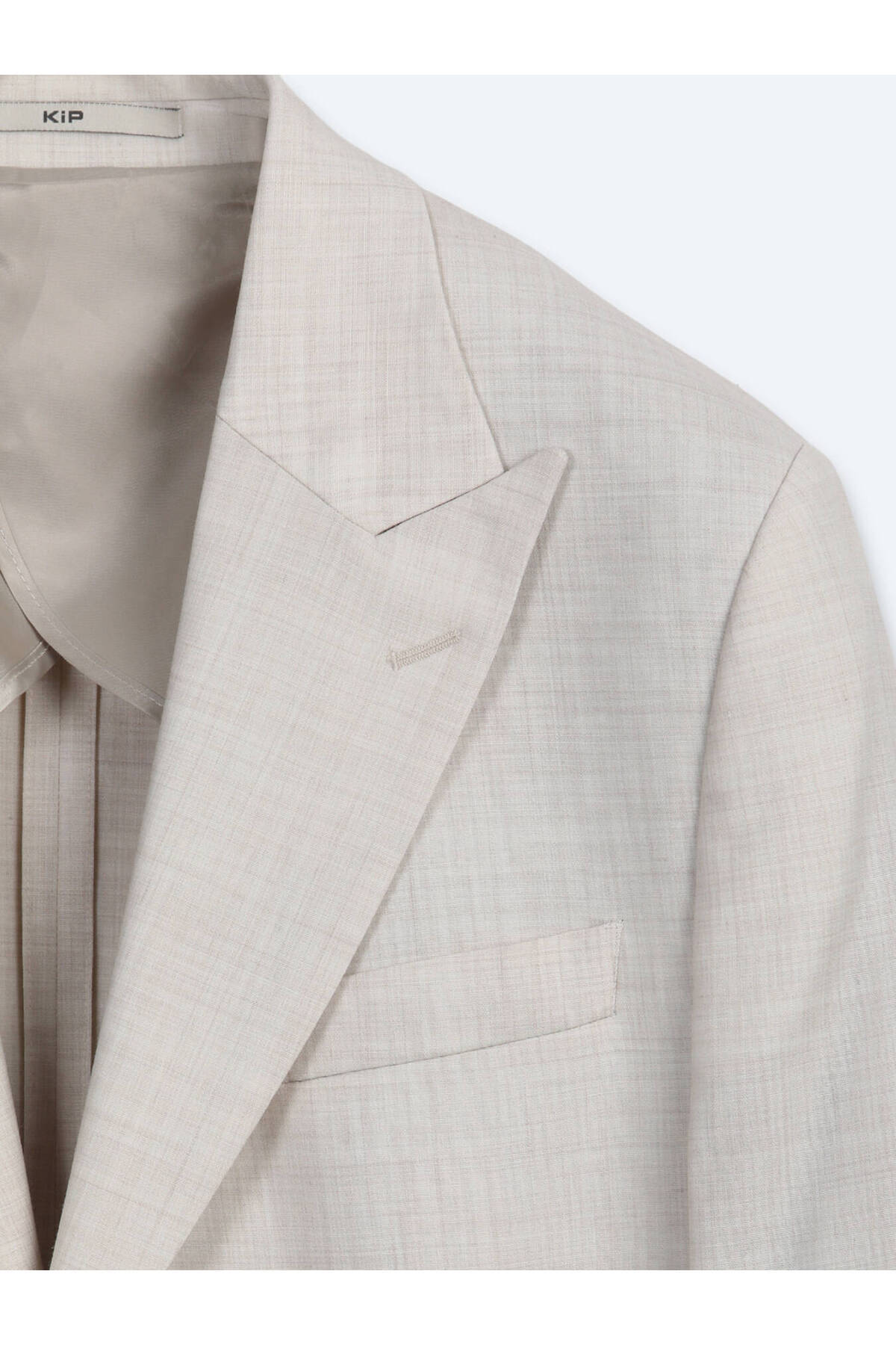 Bej Desenli Modern Fit Yün Karışımlı Takım Elbise — رنگارنگ 53556 — تصویر 8 از 8