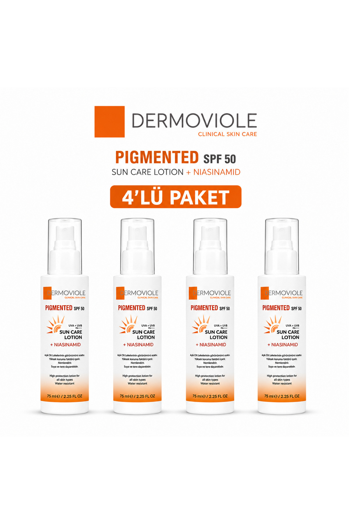 Pigmented SPF 50 Leke Karşıtı Yüz Güneş Kremi 4 LÜ PAKET — 12