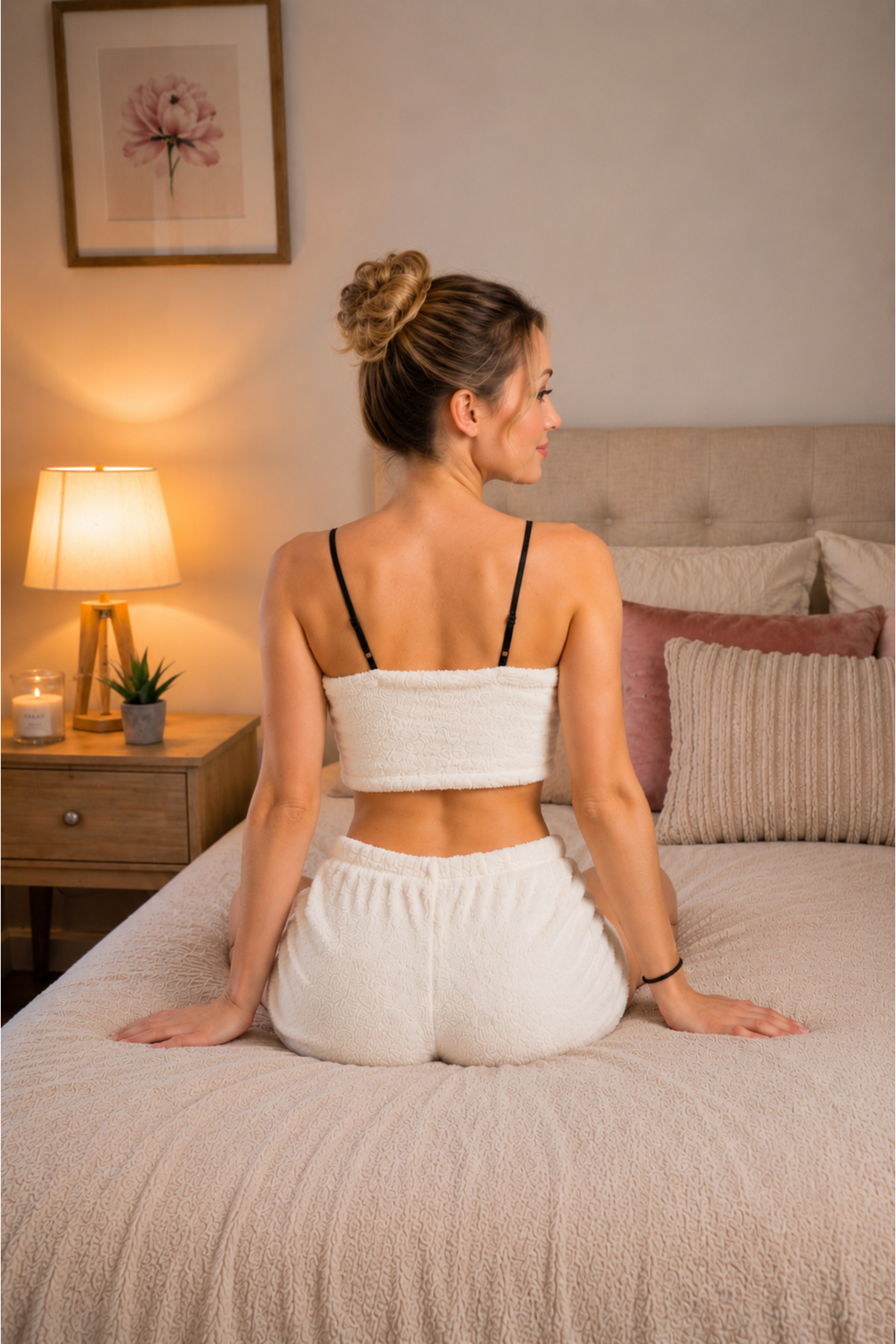 Sweet's Collection Welsoft Peluş Ayarlanabilir Askılı Ikili Pijama Büstiyer Takım görsel 2
