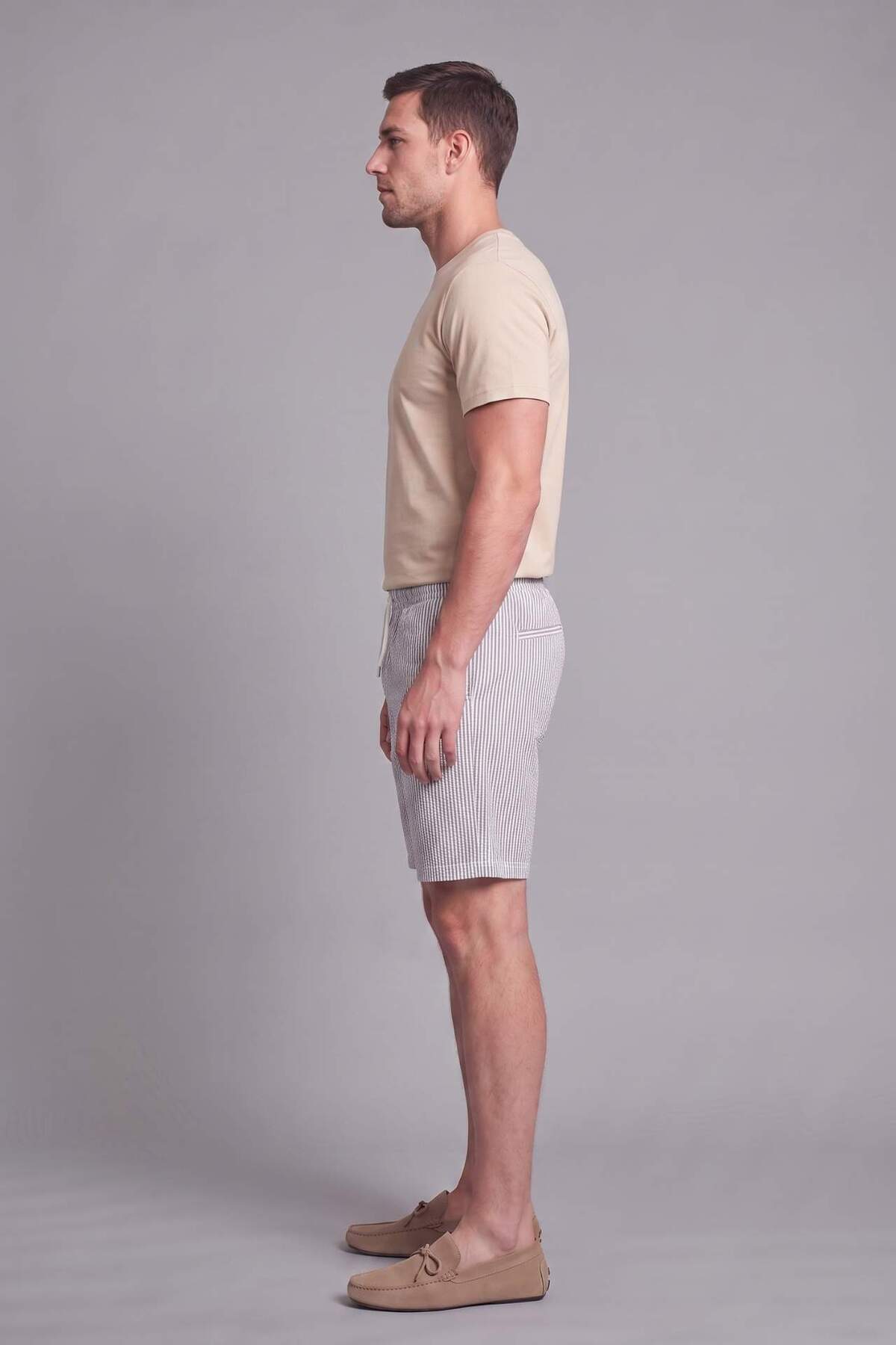 DeFacto Regular Fit Düz Paça Kırışık Dokulu Şort H5212AX26SM görsel 2