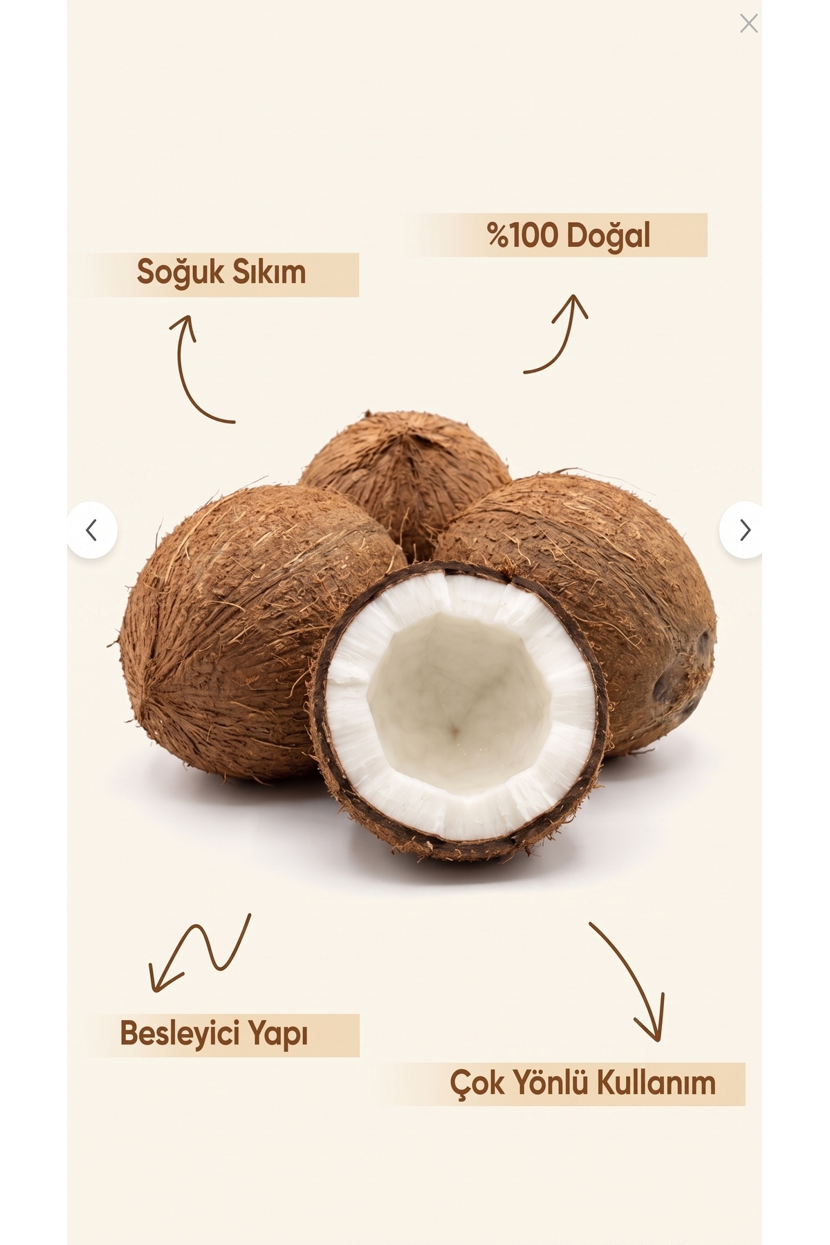 200 ml Saf Hindistan Cevizi Yağı / Soğuk Sıkım / %100 Saf Ve Doğal / Coconut Oil — 250-ml-hindistan-cv-yag — تصویر 8 از 8