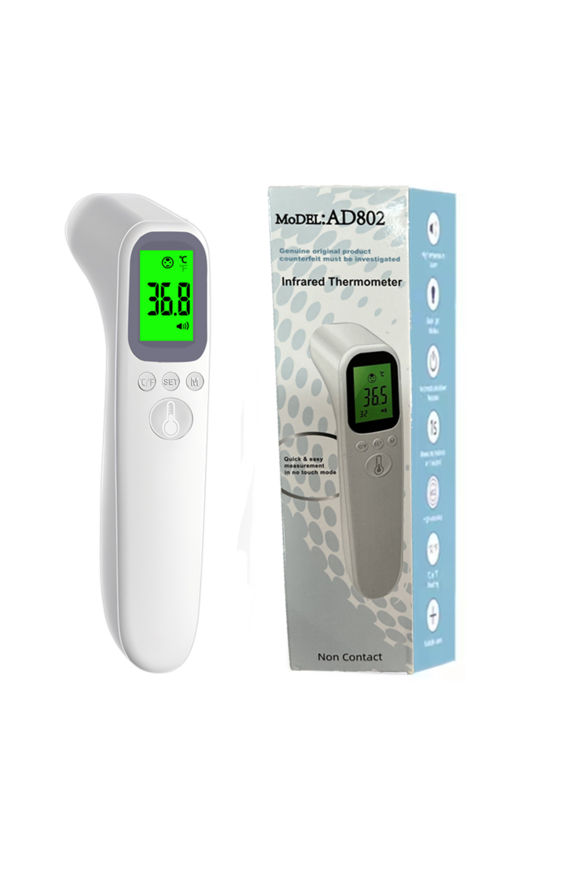 Choice White Medical Household Infrared Forehead Smart Digital Non-contact La...