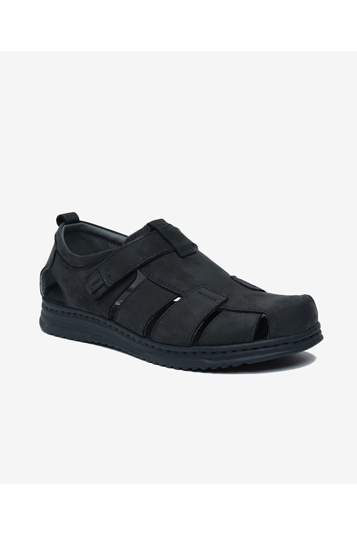 Greyder Erkek Siyah Nubuk Hakiki Deri Sandalet 6Y1CS64806 görsel 2