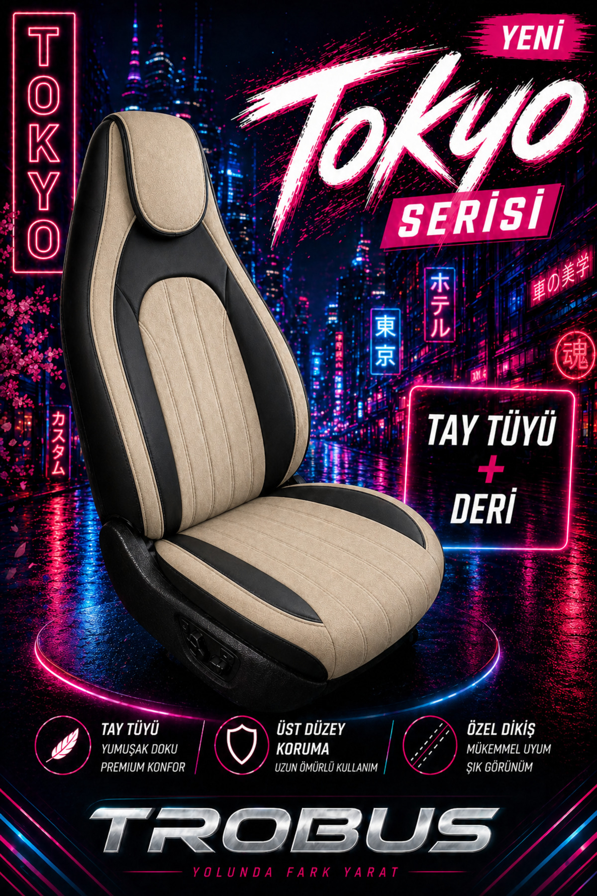 Tesla Model Y 2021-2025 Geçmeli Direksiyon Kılıfı Delikli Siyah Kırmızı Deri görseli