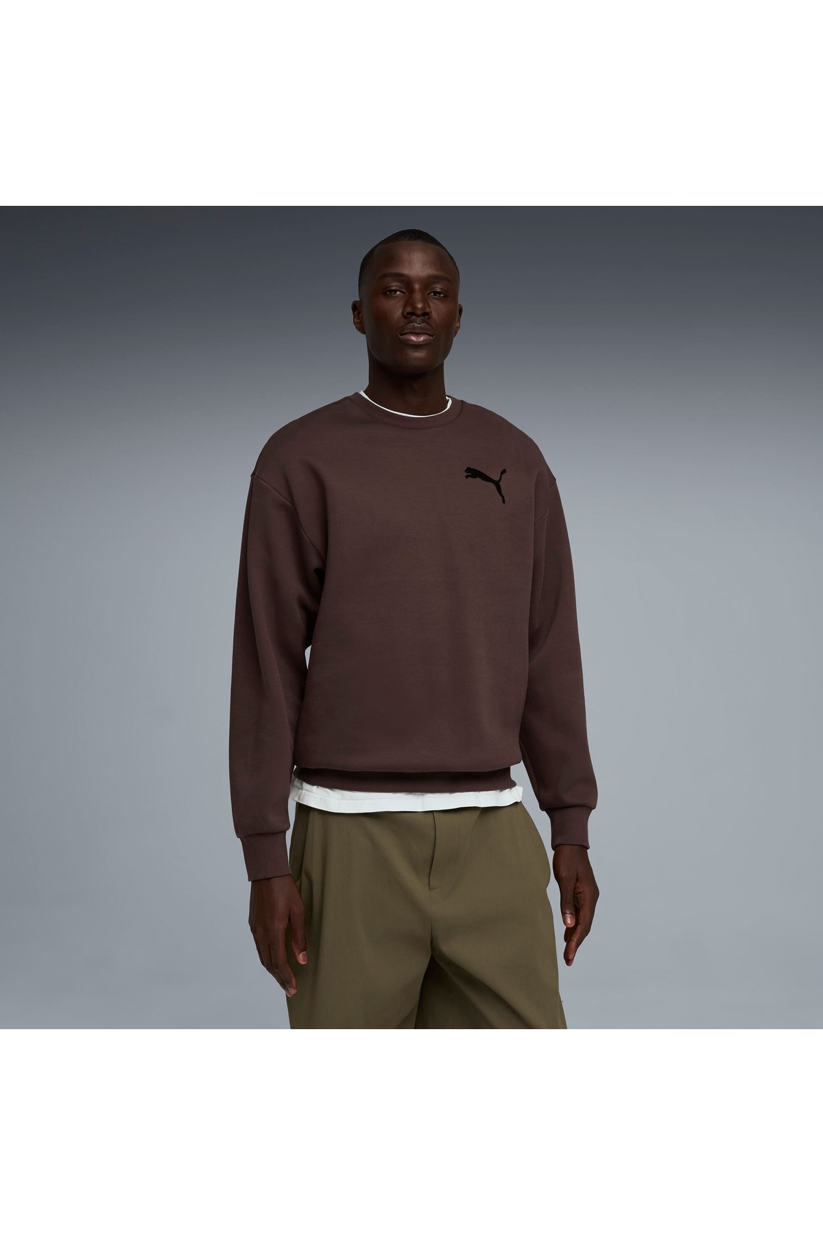 Puma ESSENTIALS Elevated Cat Logo Erkek Geniş Kesim SWEATSHIRT görsel 5