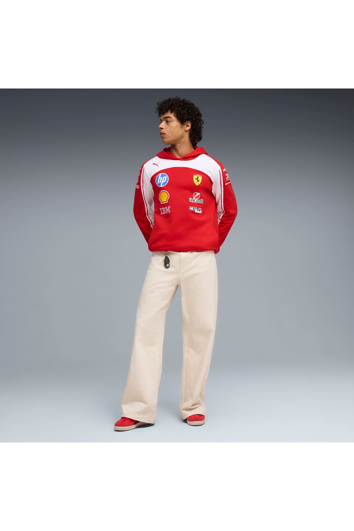 Puma SCUDERIA FERRARI HP REPLICA UNISEX Kapüşonlu SWEATSHIRT görsel 4