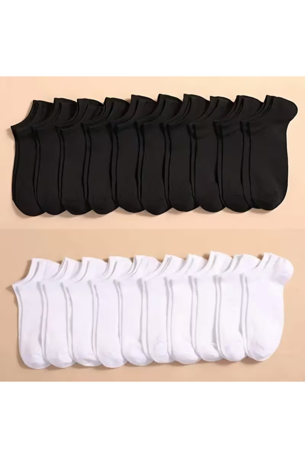 dehaine Set 10 sosete unisex pentru femei si barbati, sosete albe, sosete neg...