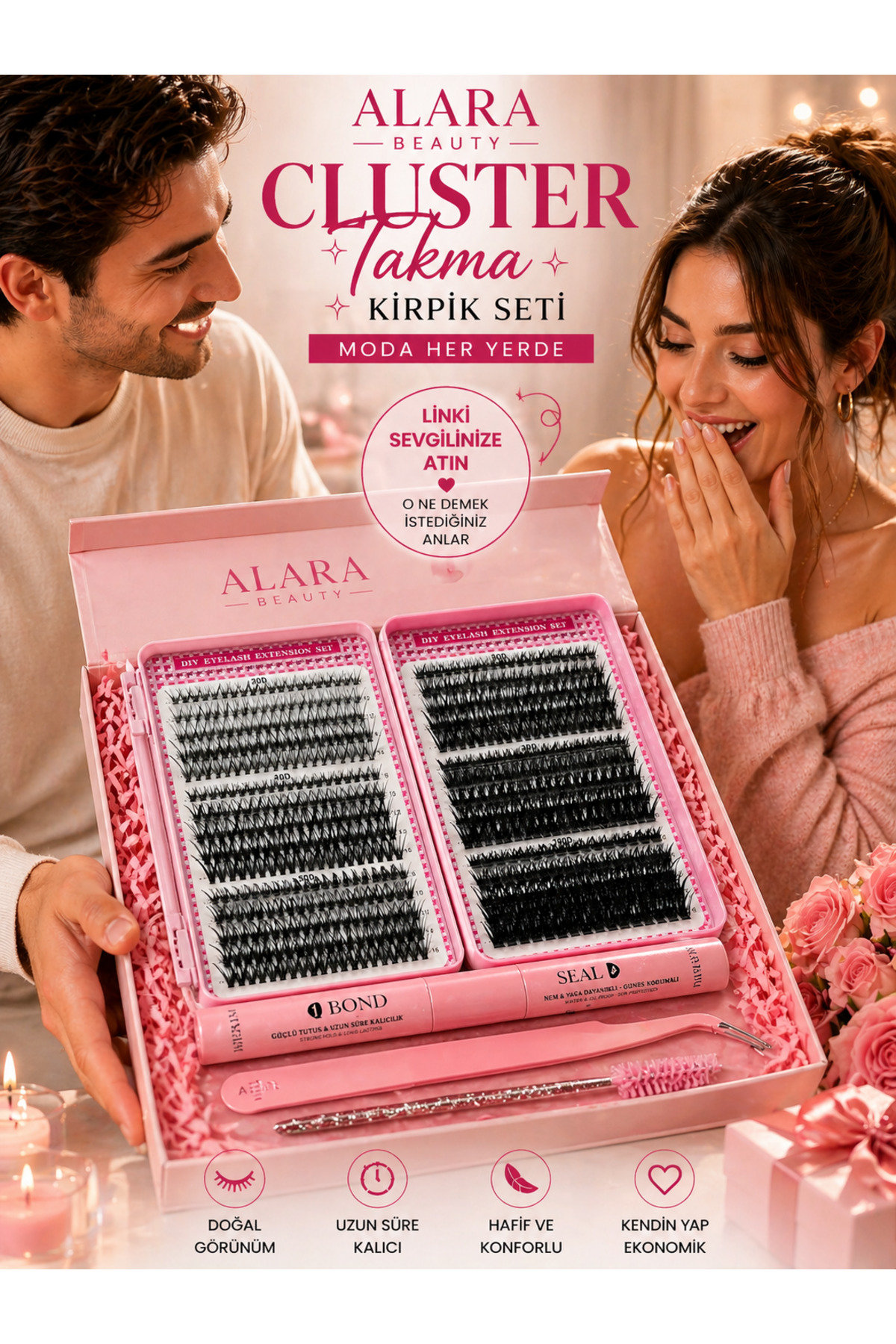 alaraycosmetics ترکیب محبوب آلارا / ست مژه مصنوعی خوشه‌ای در ۶ سایز مختلف / شامل ۳۰D-۴۰D-۵۰D-۶۰D-۸۰D-۱۰۰D چسب و آب‌بندی - جلوه‌ای مناسب سالن‌های زیبایی در منزل — ALR-BIRBAKISINYETER01