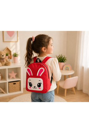 duru cnc print Sevimli Tavşan Desenli Çocuk Sırt Çantası 🐰🎒
