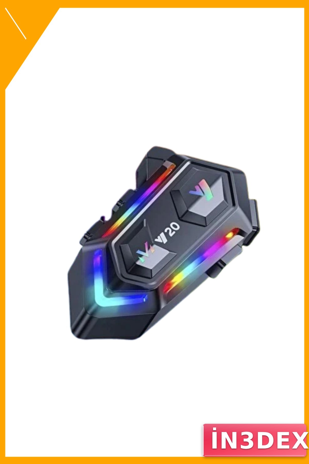 RGB Işıklı Motosiklet Intercom Çift Telefon Bluetooth